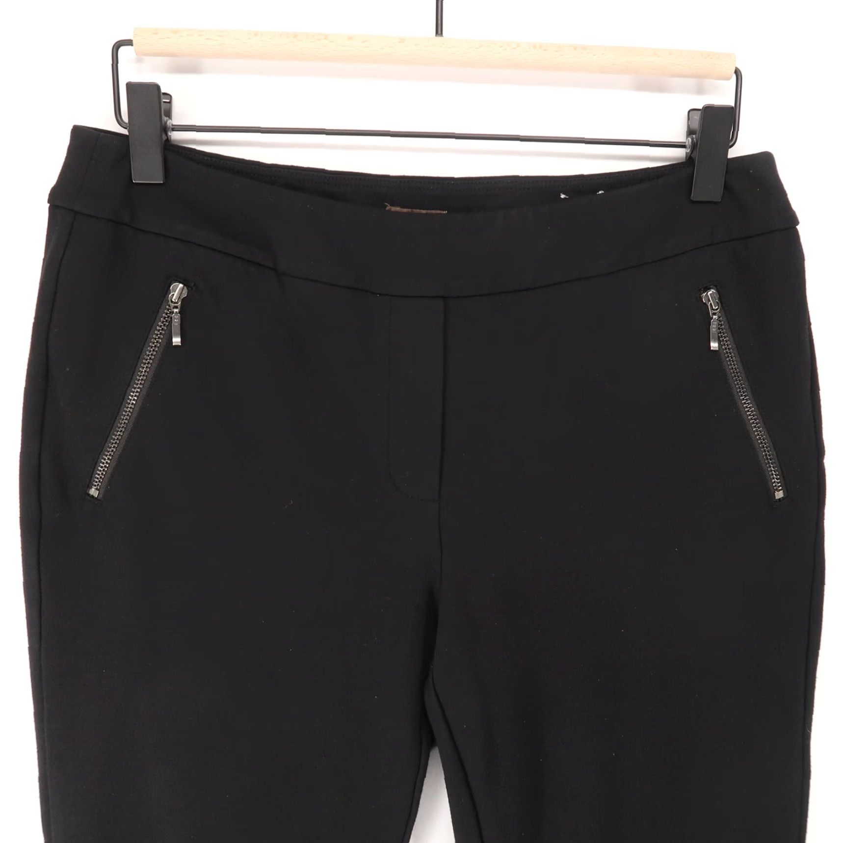 J.McLaughlin J. McLaughlin Ponte Pull On Ankle Pants Womens 6 Black Zip Front Pockets Size 28" / US 6 / IT 42 - 3 Thumbnail