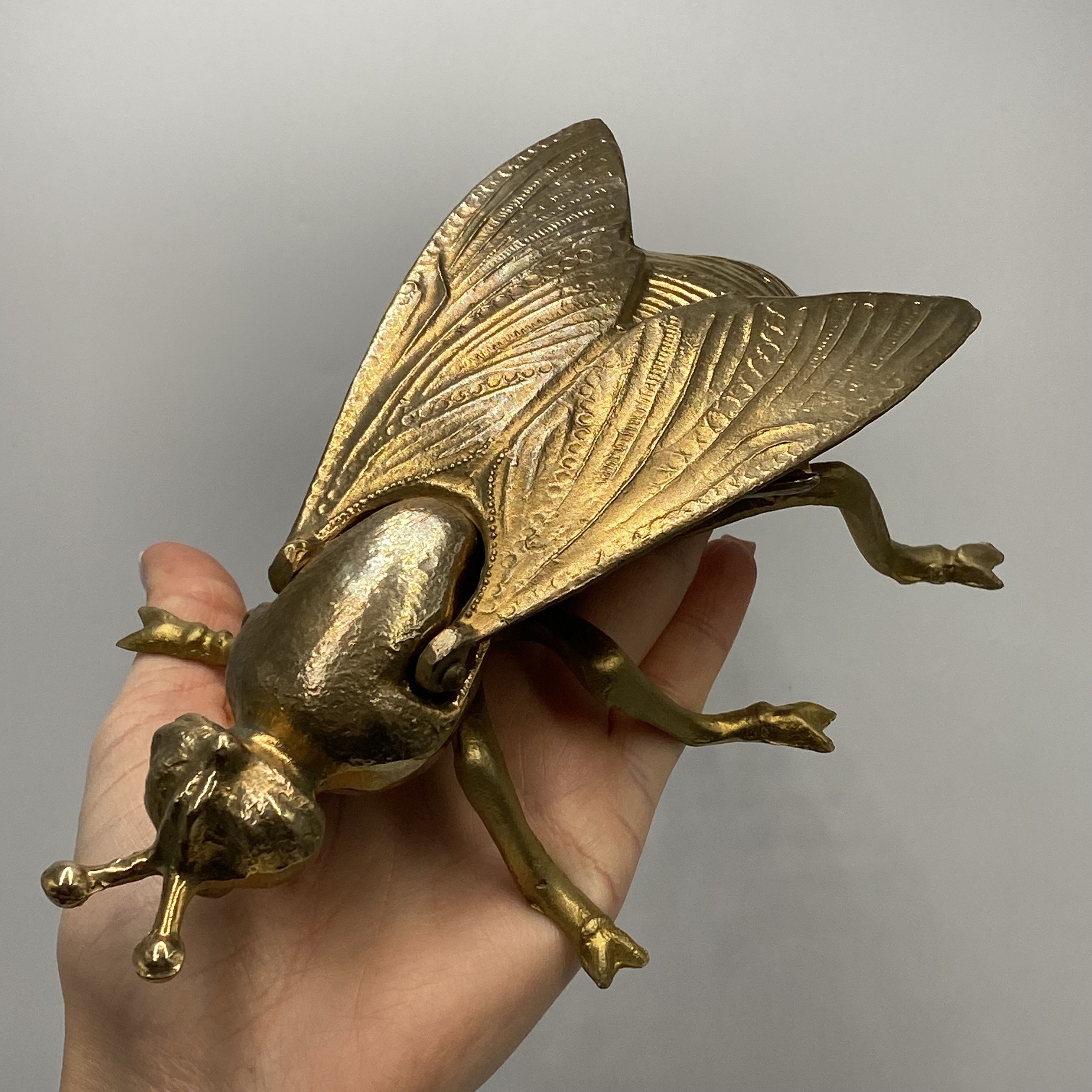 Vintage Vintage Bronze Fly Ashtray USSR Marked Heavy Insect 19cm Size ONE SIZE - 3 Thumbnail