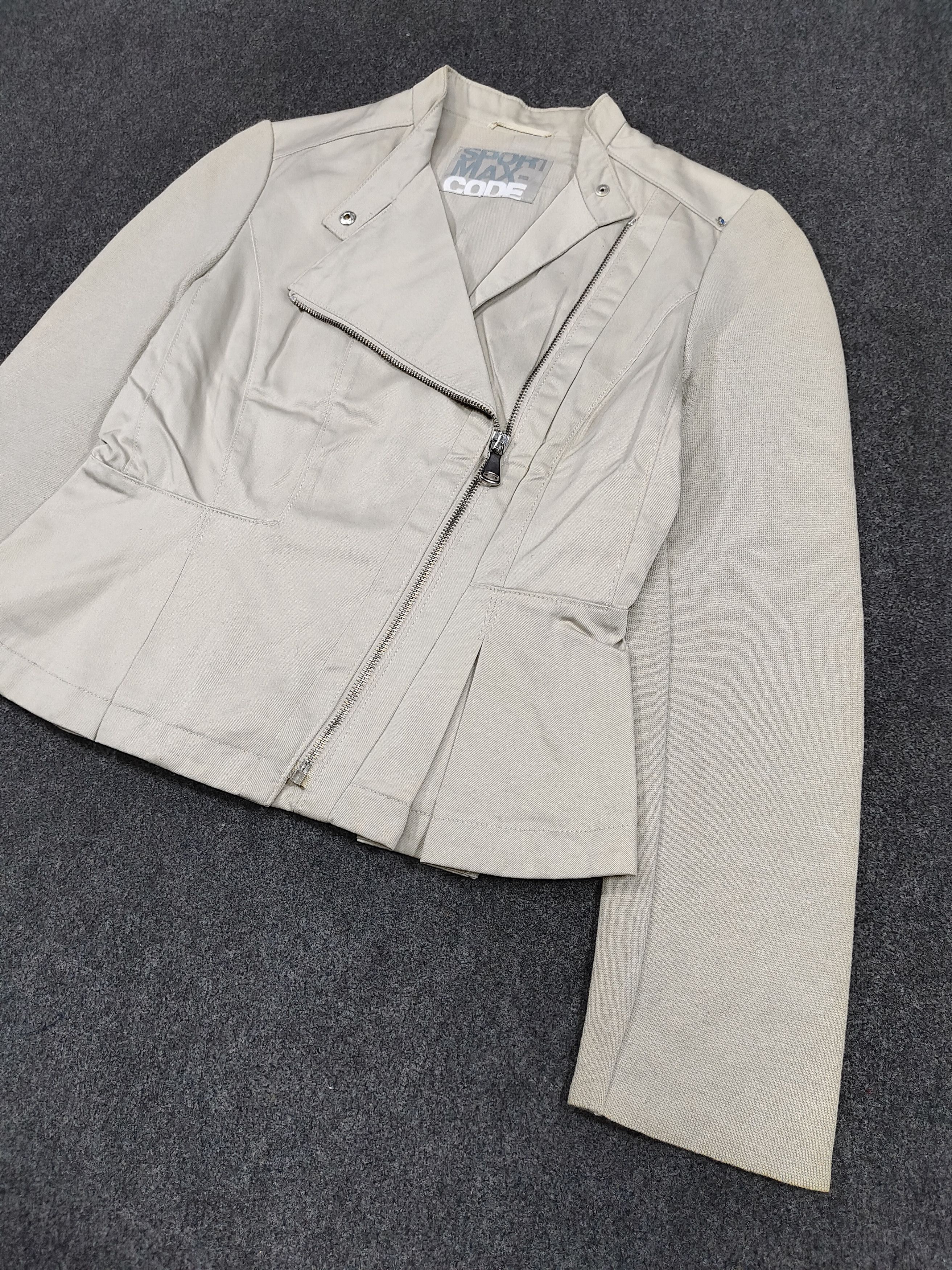 Max Mara 00s Sport Maxcode- Hybrid Asymmetric Zip Fitted Moto Jacket Size M / US 6-8 / IT 42-44 - 6 Thumbnail