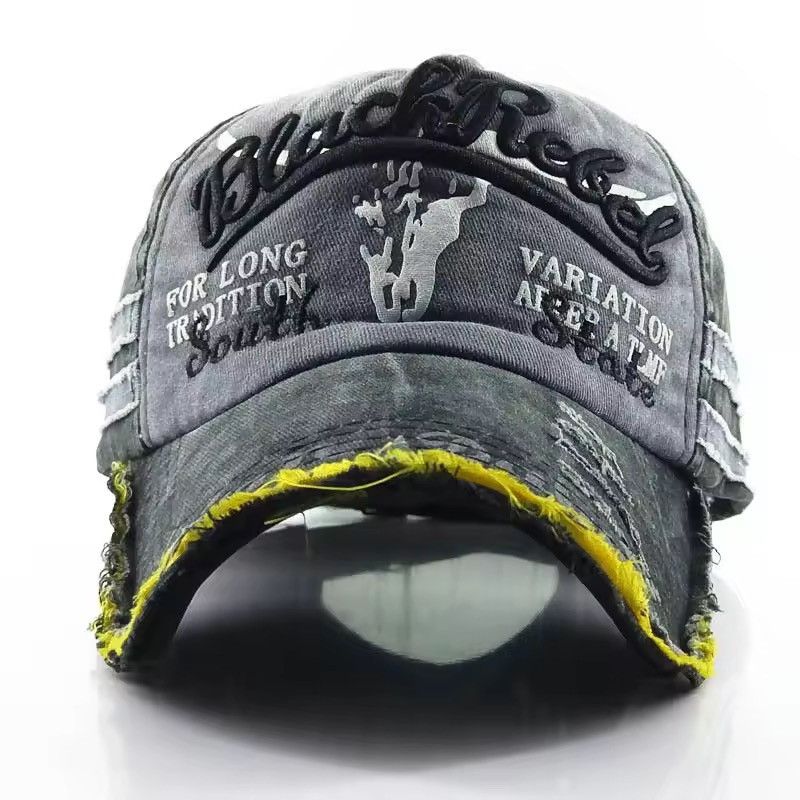 Japanese Brand Distressed Denim Baseball Cap Grunge Biker Hat Size ONE SIZE - 2 Thumbnail
