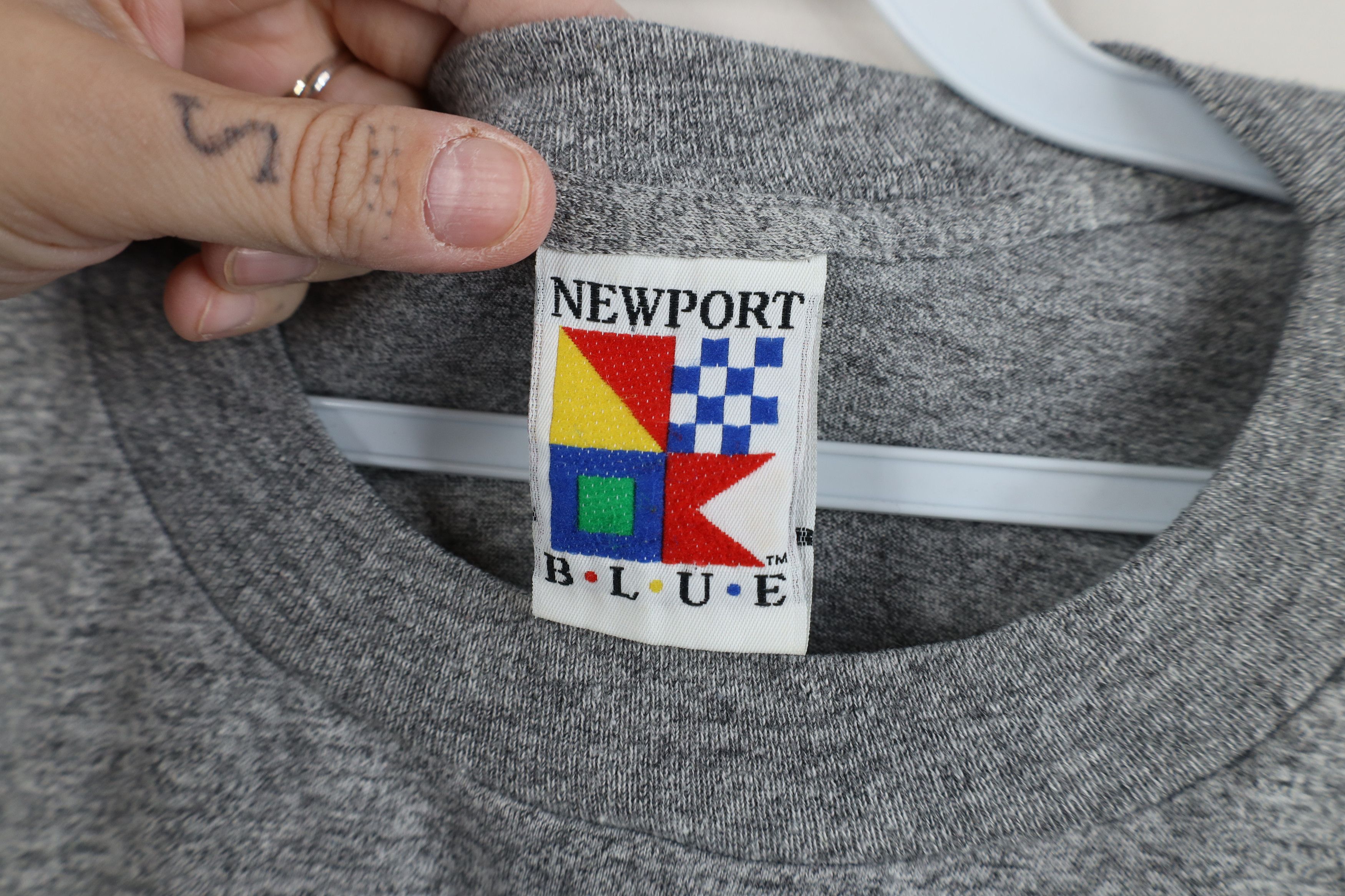 Vintage Vintage 90s Newport Blue Triblend Jersey Knit T-Shirt USA Size US L / EU 52-54 / 3 - 7 Thumbnail