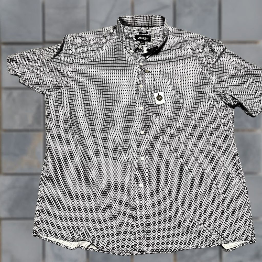Kenneth Cole Kenneth Cole Golf Shirt Mens XXL Short Sleeve Performance Button Geometric Gray 2XL Size US XXL / EU 58 / 5 - 1 Thumbnail