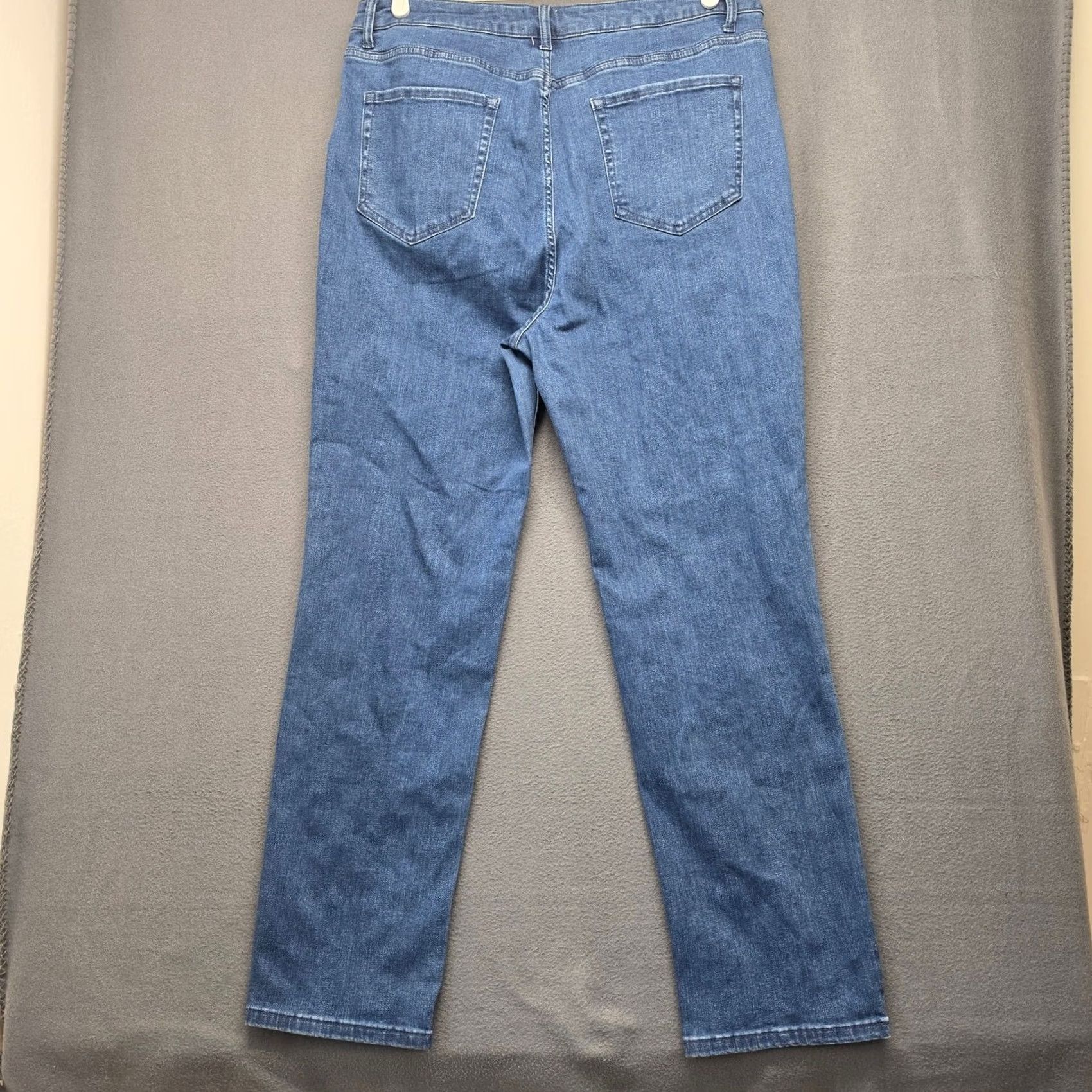 Vintage Masseys Womens Jeans 18W Pearl Studded Blue Plus Size Embellished Denim Tapered Womens Size 40" / US 18 - 2 Thumbnail