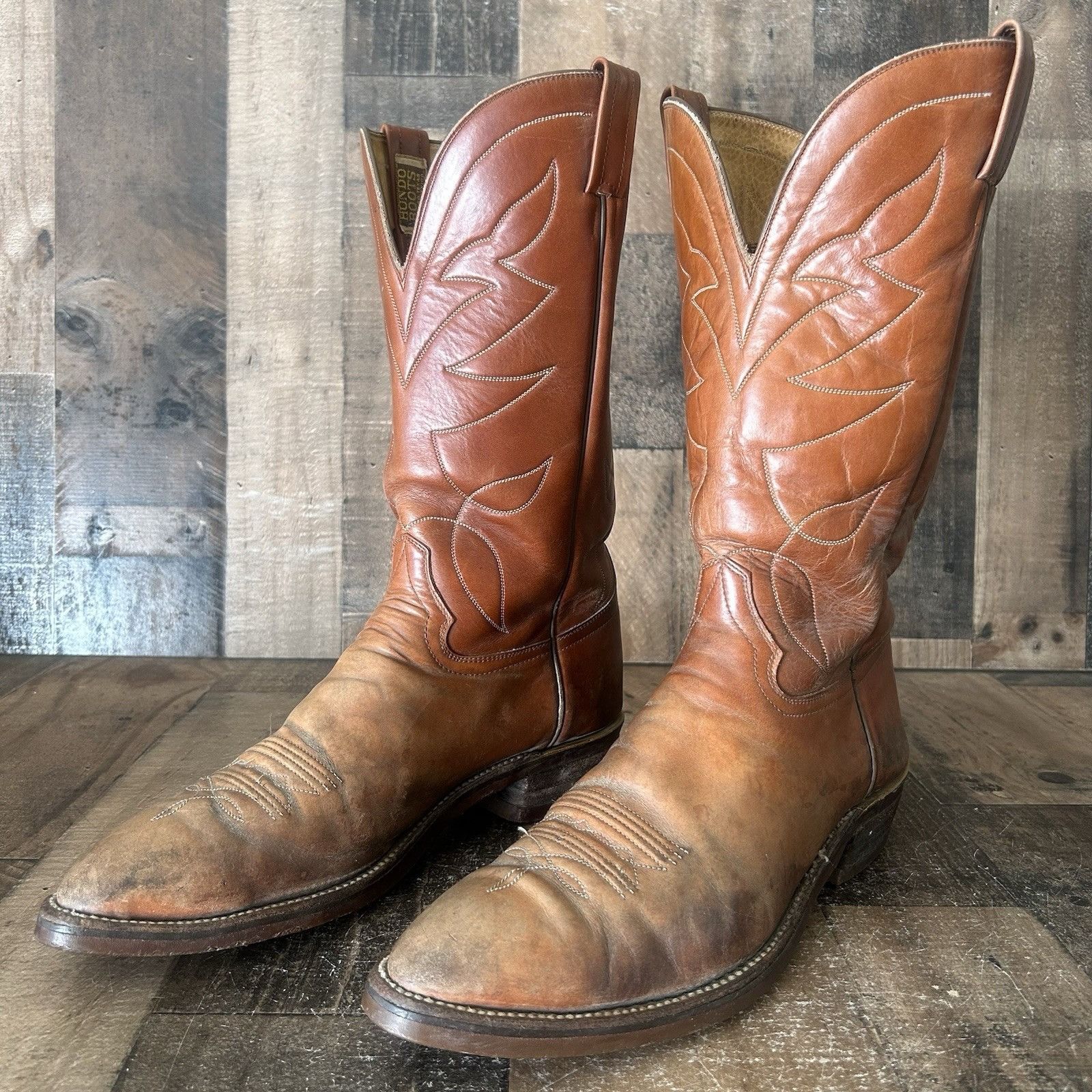 Vintage Hondo Vintage Good Year Sole Western Cowboy Boots Mens 13 D Size US 13 / EU 46 - 2 Thumbnail
