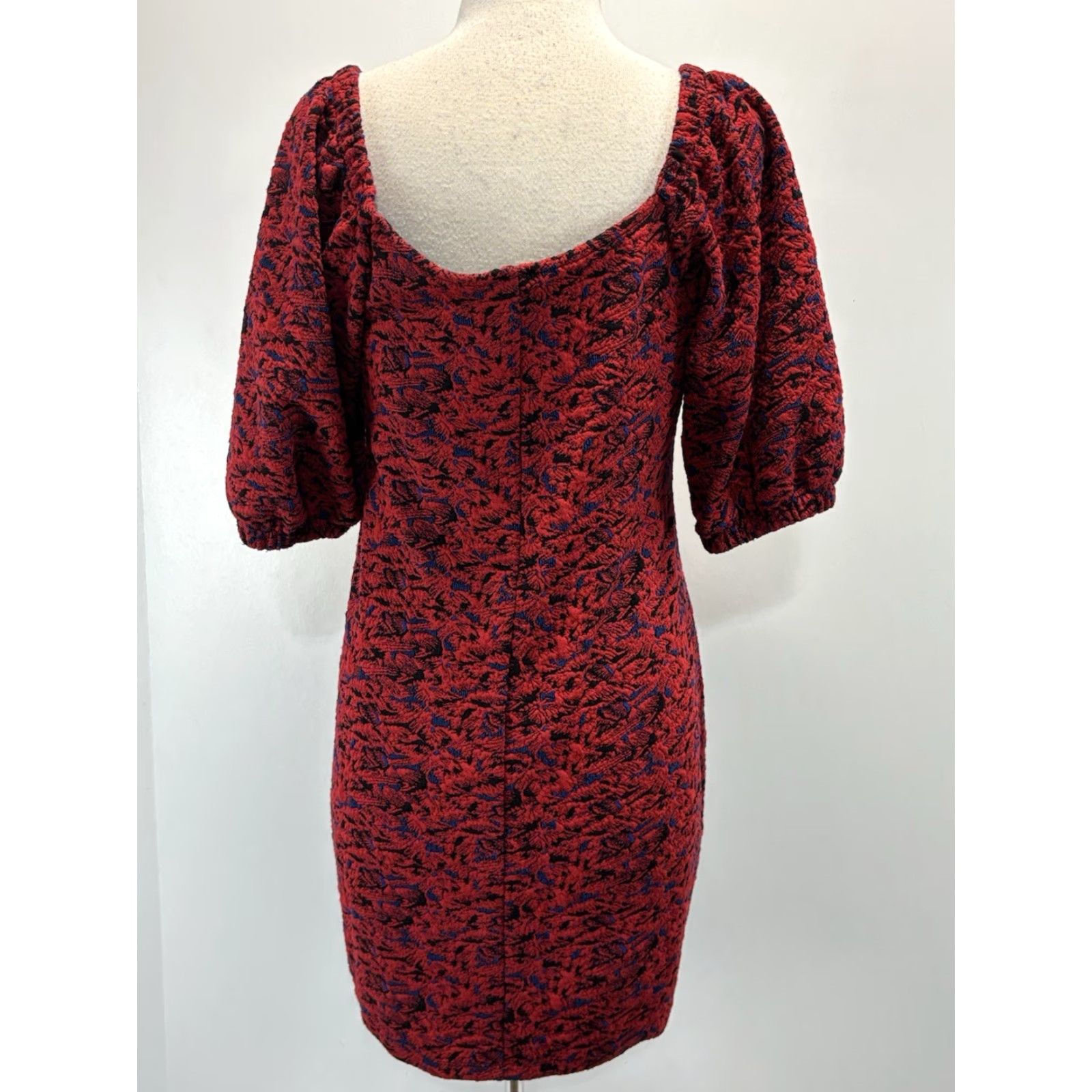 Free People Free People Sunset Mini Dress Women Red Puff Sleeves Boho Shift L Square Neck Womens Size L / US 10 / IT 46 - 3 Thumbnail