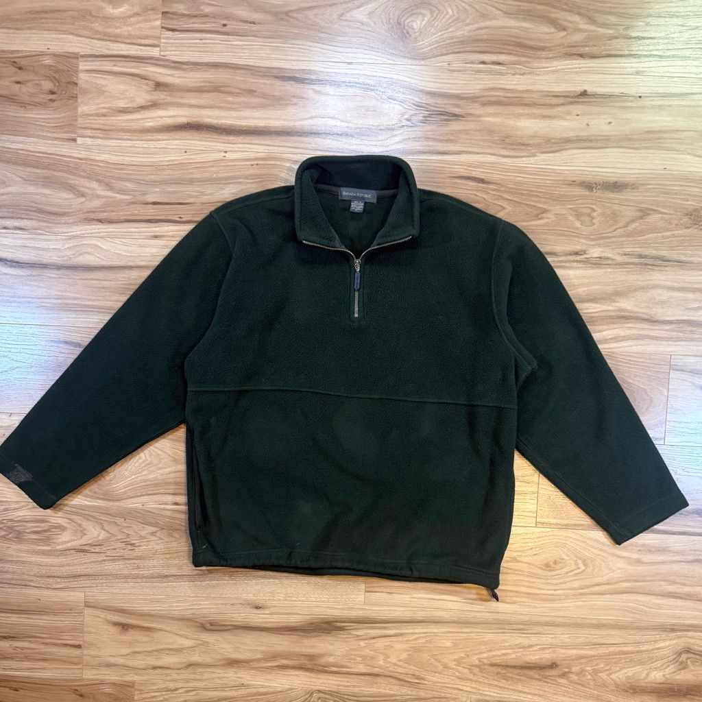 Banana Republic Banana Republic Green Fleece Quarter Zip Men’s L Vintage Size US L / EU 52-54 / 3 - 1 Thumbnail