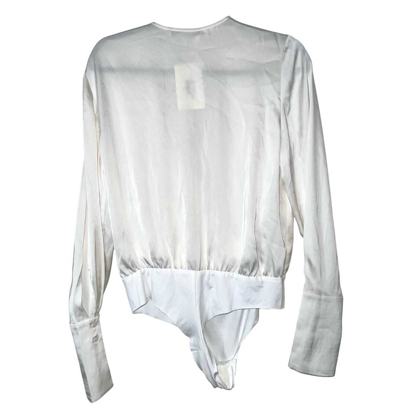 Other Favorite Daughter “The Date Blouse” Ivory Satin Bodysuit NW Size M / US 6-8 / IT 42-44 - 4 Thumbnail