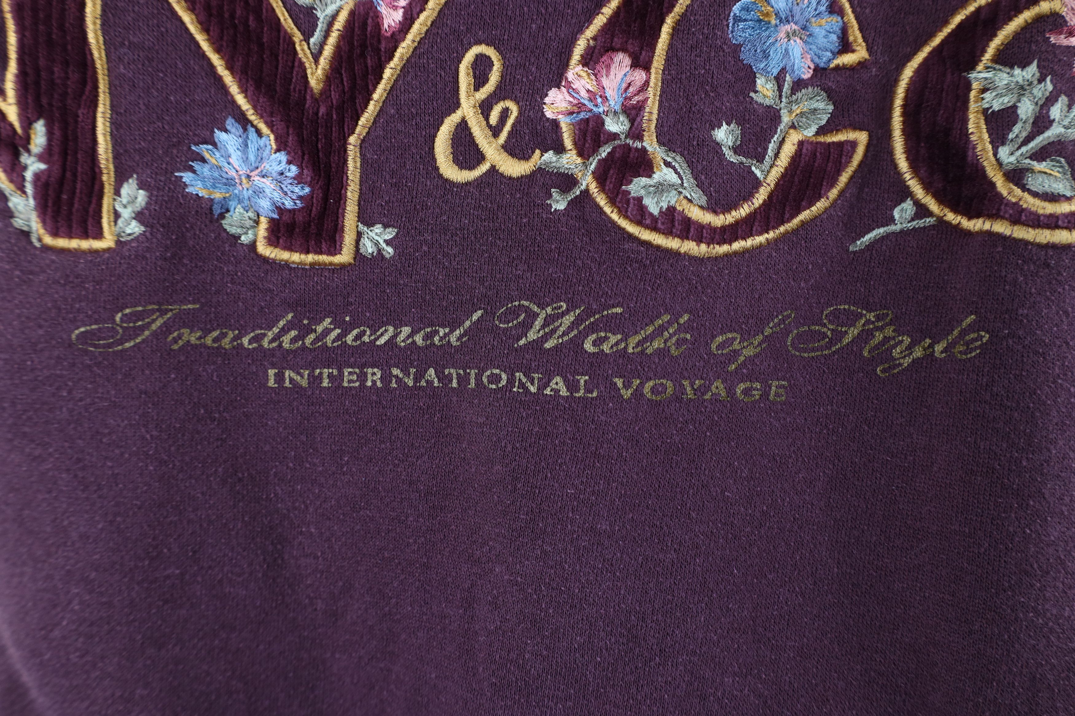 Vintage Vintage 90s Streetwear New York Flower Corduroy Sweatshirt Size XL / US 12-14 / IT 48-50 - 5 Thumbnail