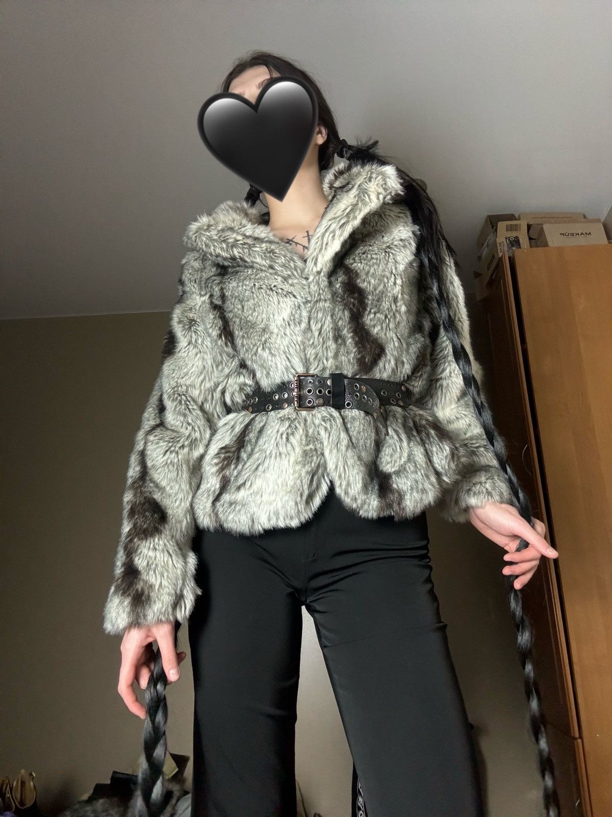 Vintage Vintage amazing faux fur coat fluffy opium coat Size L / US 10 / IT 46 - 2 Thumbnail