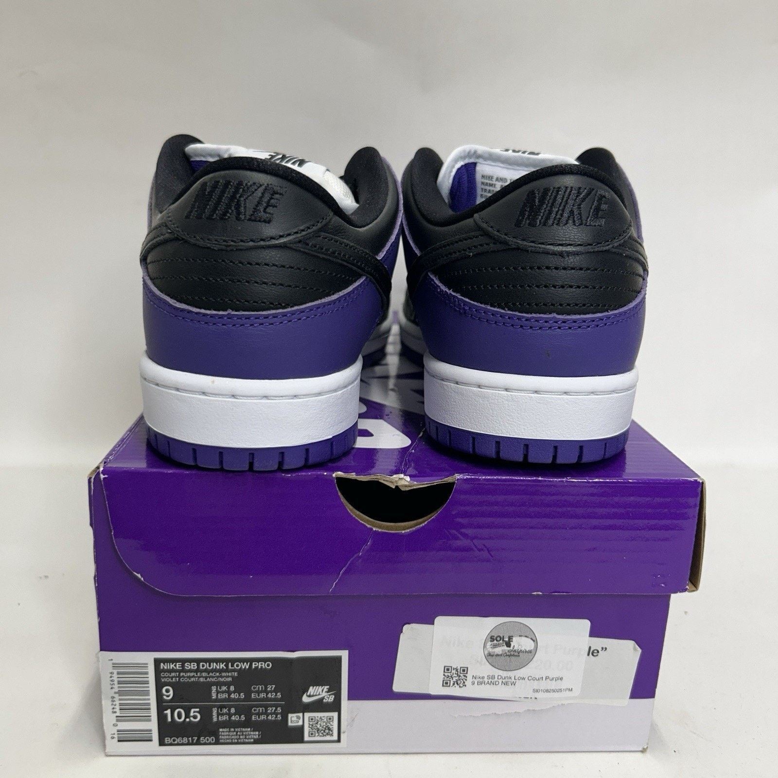 Nike Nike SB Dunk Low “Court Purple” BQ6817-500 Size US 9 / EU 42 - 4 Thumbnail