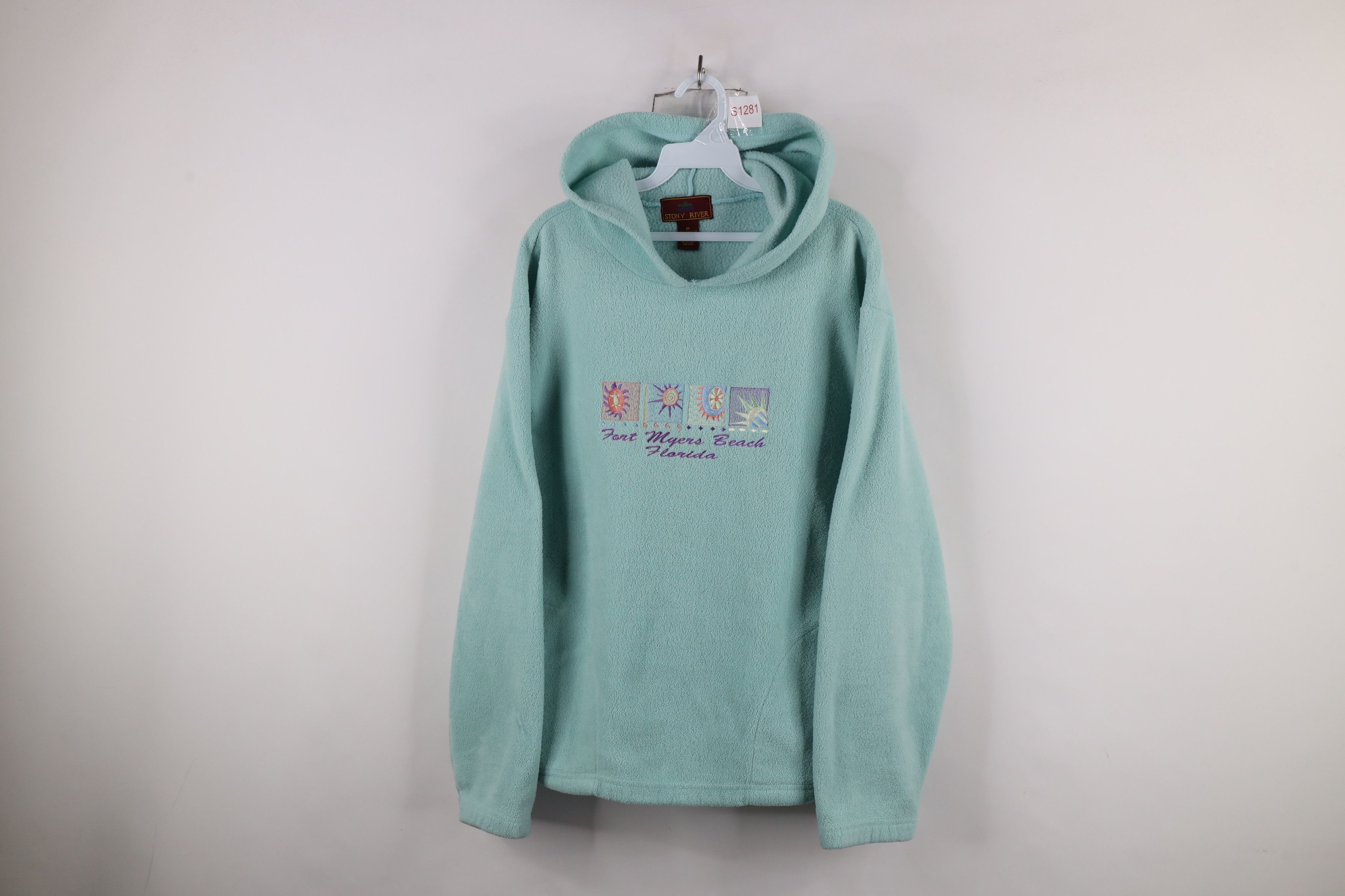 Vintage Vintage 90s Streetwear Sun Fort Myers Beach Fleece Hoodie Size M / US 6-8 / IT 42-44 - 1 Thumbnail