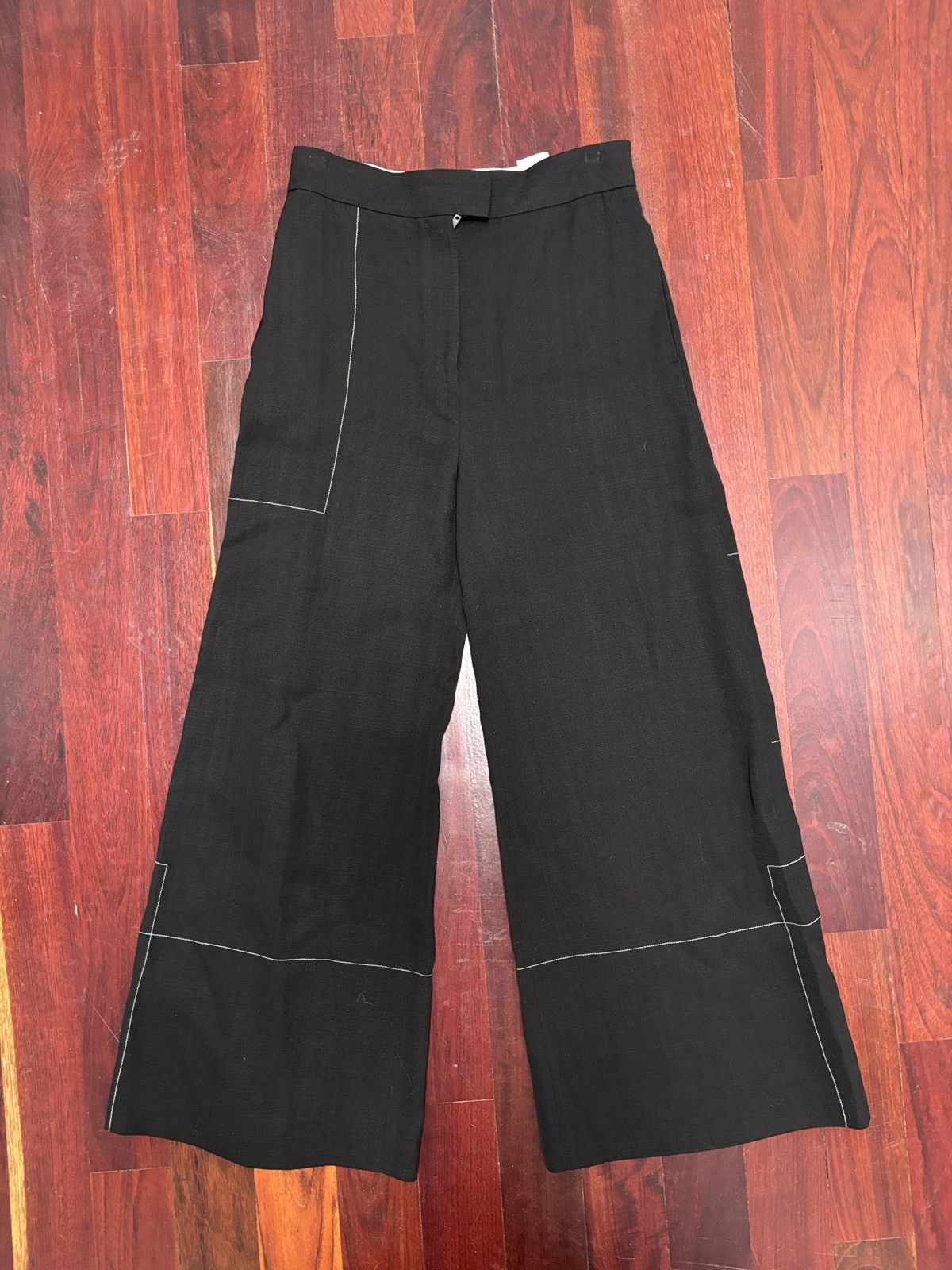 Celine Céline Black Wide Leg Philo Era Rare Avant-Garde Pants Size 27" / US 4 / IT 40 - 1 Thumbnail