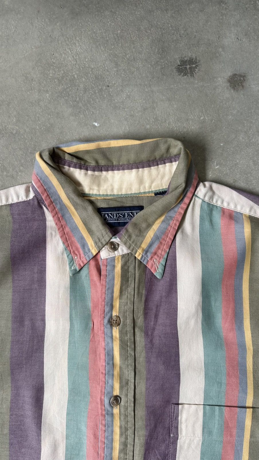 Lands' End VINTAGE LAND’S END MADE IN USA STRIPES SHIRT Size US L / EU 52-54 / 3 - 5 Thumbnail