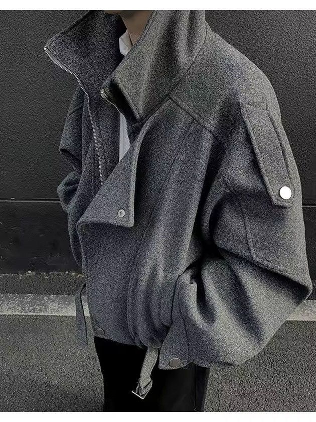 Other Streetwear Grey Zipper Casual Woolen Jacket Coat Size US L / EU 52-54 / 3 - 2 Thumbnail