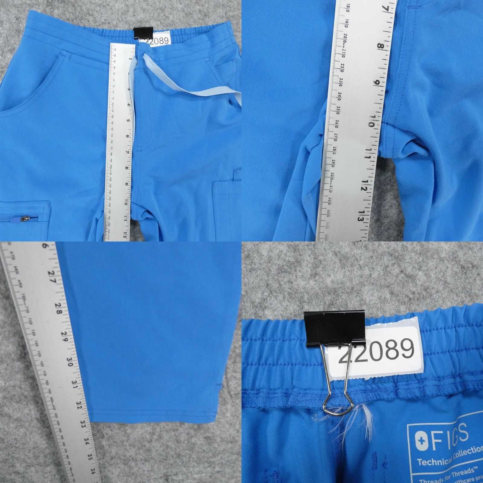 Vintage FIGS Scrub Pants Womens XS Blue Drawstring Size 26" / US 2 / IT 38 - 8 Thumbnail