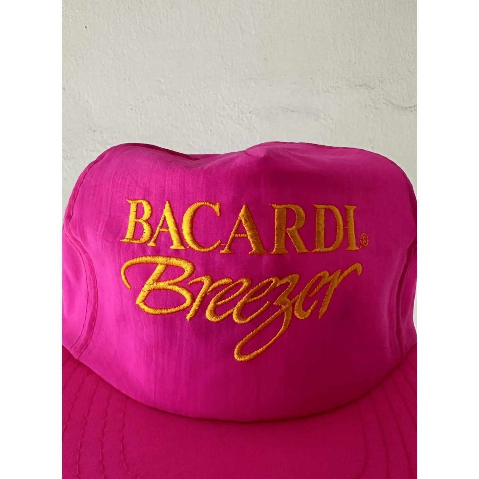 Pinko VINTAGE Bacardi Breathable Adjustable Snapback Hat Men Orange 90s Casual Lightweight Nylon Neon Pink Pattern Solid Size ONE SIZE - 2 Thumbnail