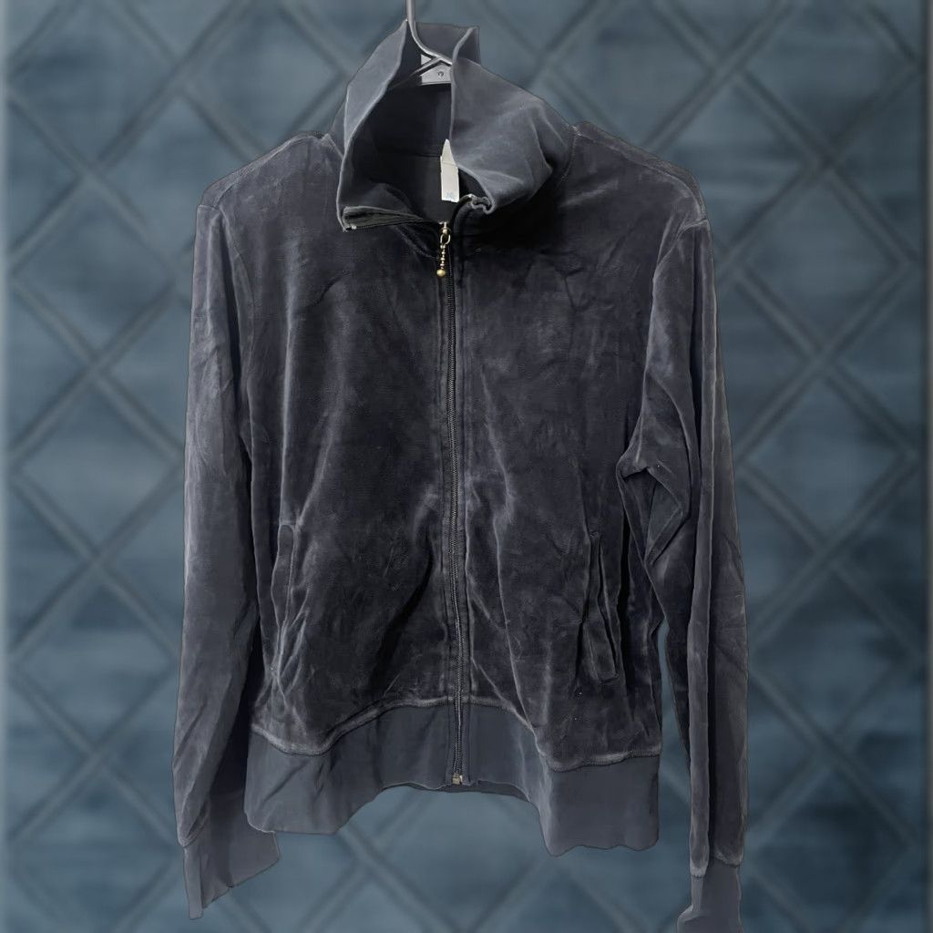 Gap GAP Hoodie Full Zip Black Velour Sweatshirt Women's L Vintage 90s Classic Gap Fit Hooded Velour Zip Up Mock Turtleneck Front-zip Adult Women Size L / US 10 / IT 46 - 1 Thumbnail