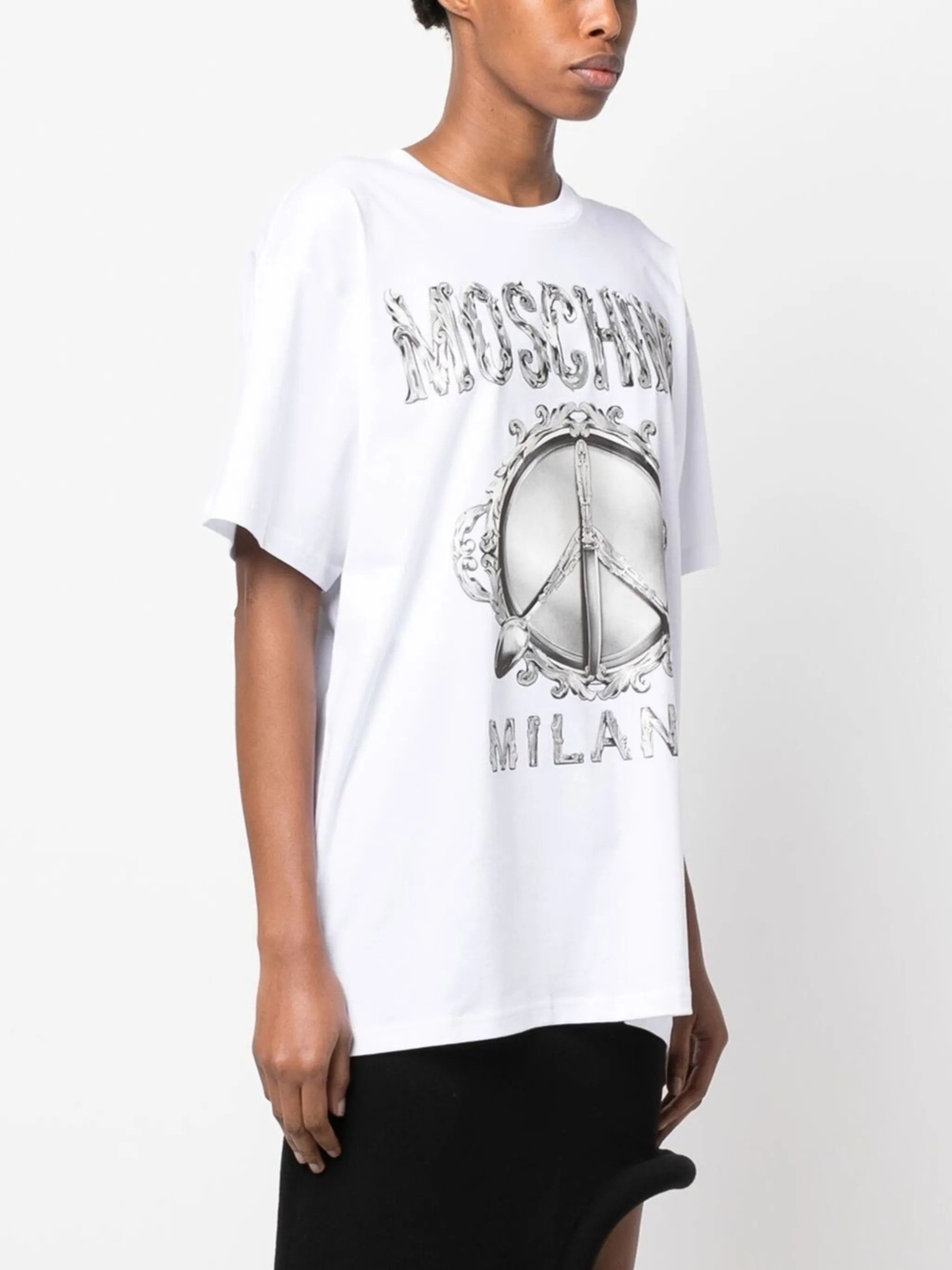 Moschino o1y0225 Logo T-Shirt in White Size US XS / EU 42 / 0 - 3 Thumbnail