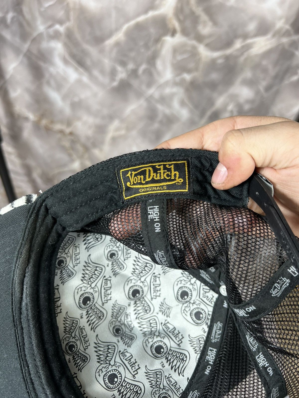 Vintage × Von Dutch Rare Von Dutch Fleece Mesh Y2kCap Size ONE SIZE - 12 Thumbnail