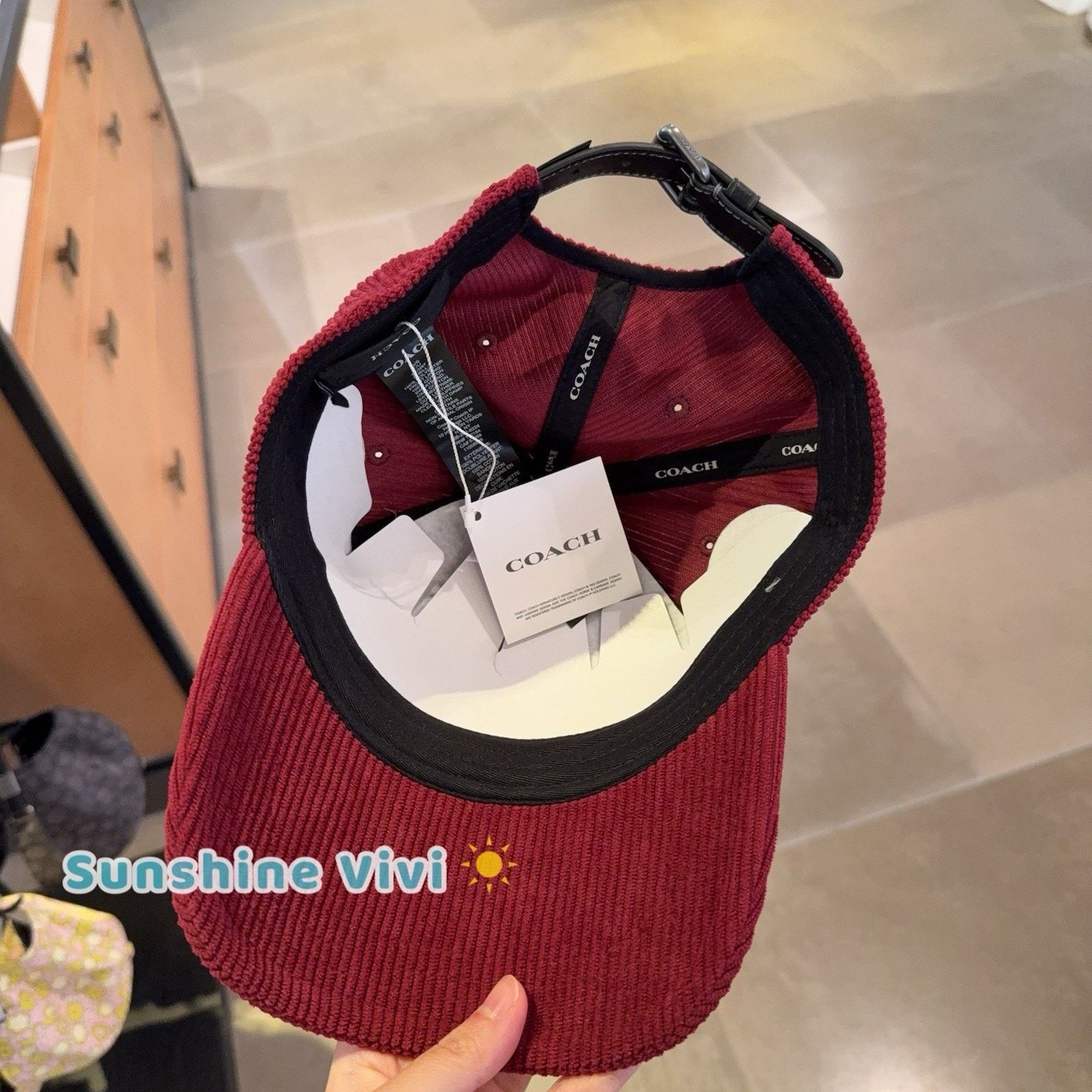 Coach NWT Coach Signature Patch Baseball Hat Dark Wine CCN97 Size ONE SIZE - 4 Thumbnail