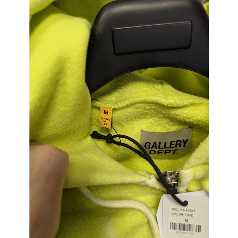 Gallery Dept. o1rshd1 French Logo Zip Up Hoodie in Lime Green M Size US M / EU 48-50 / 2 - 19 Thumbnail