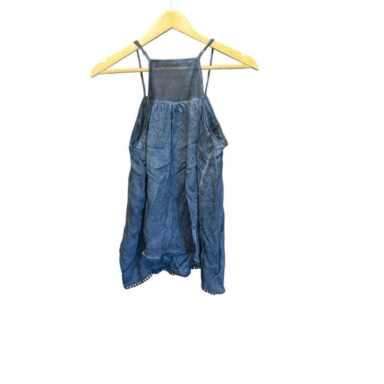 Designer C&V. Chelsea and Violet. Blue Boho Blouse. Size Small. Size S / US 4 / IT 40 - 7 Thumbnail