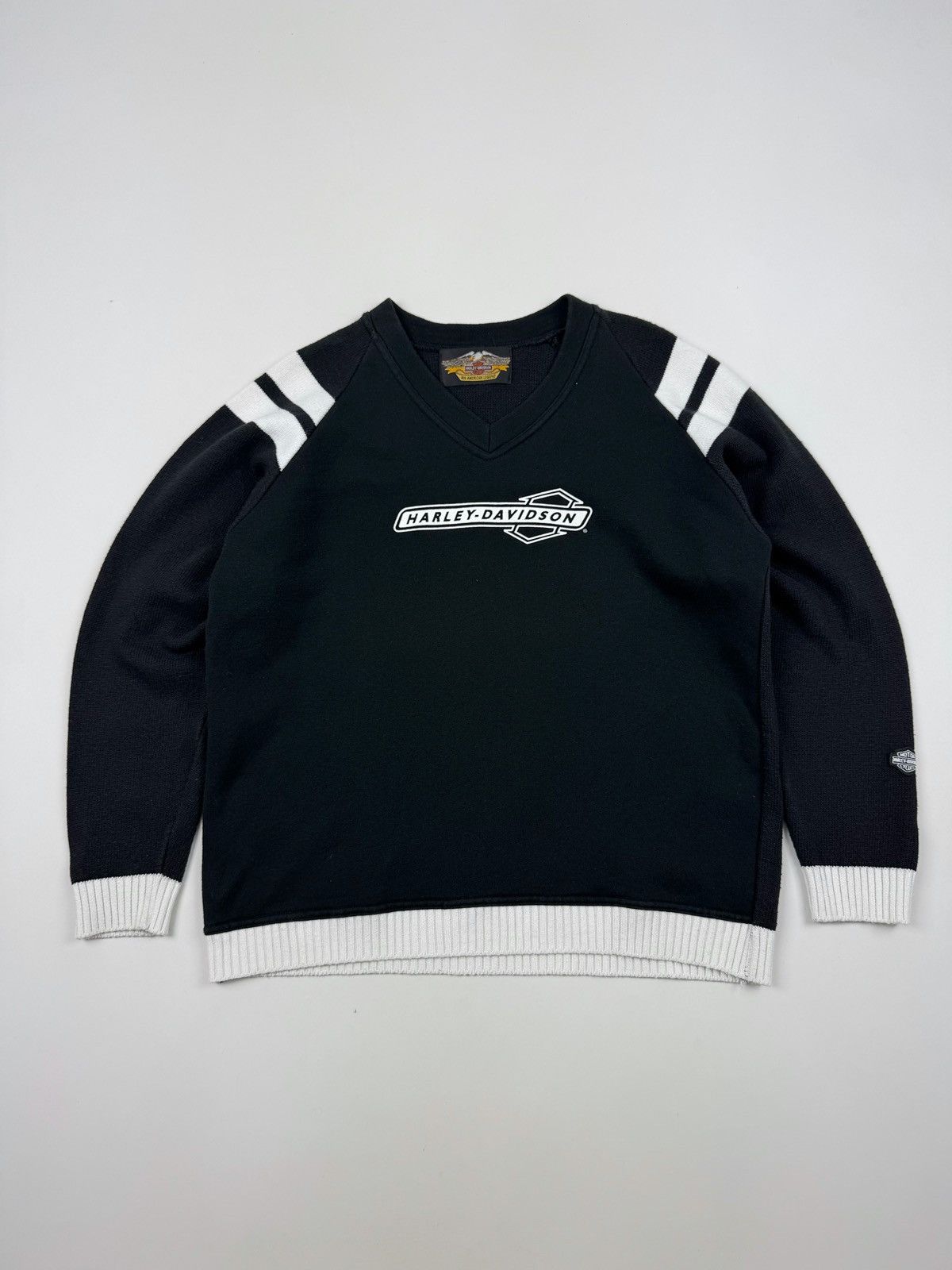 Harley Davidson × Vintage Y2K Vintage Harley Davidson V-Neck Mix Sweatshirt Size US S / EU 44-46 / 1 - 3 Thumbnail