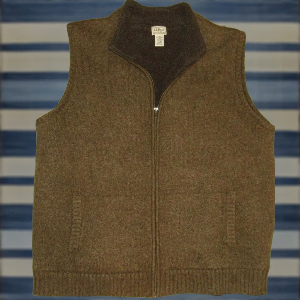 Vintage LL BEAN Brown Sherpa Lined Sweater Vest XXL Men Size US XXL / EU 58 / 5 - 1 Thumbnail