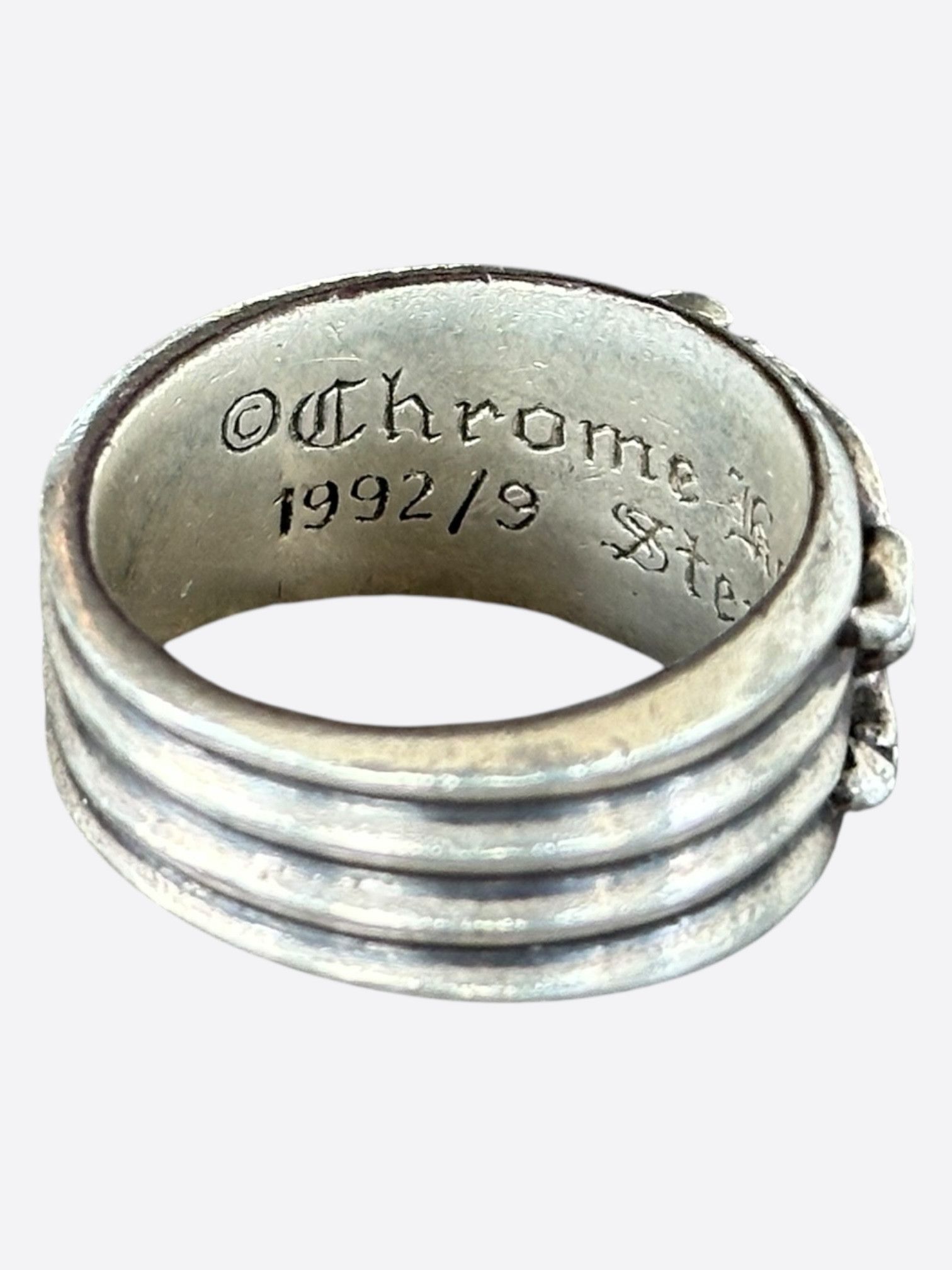 Chrome Hearts Silver Diamond Dagger Ring