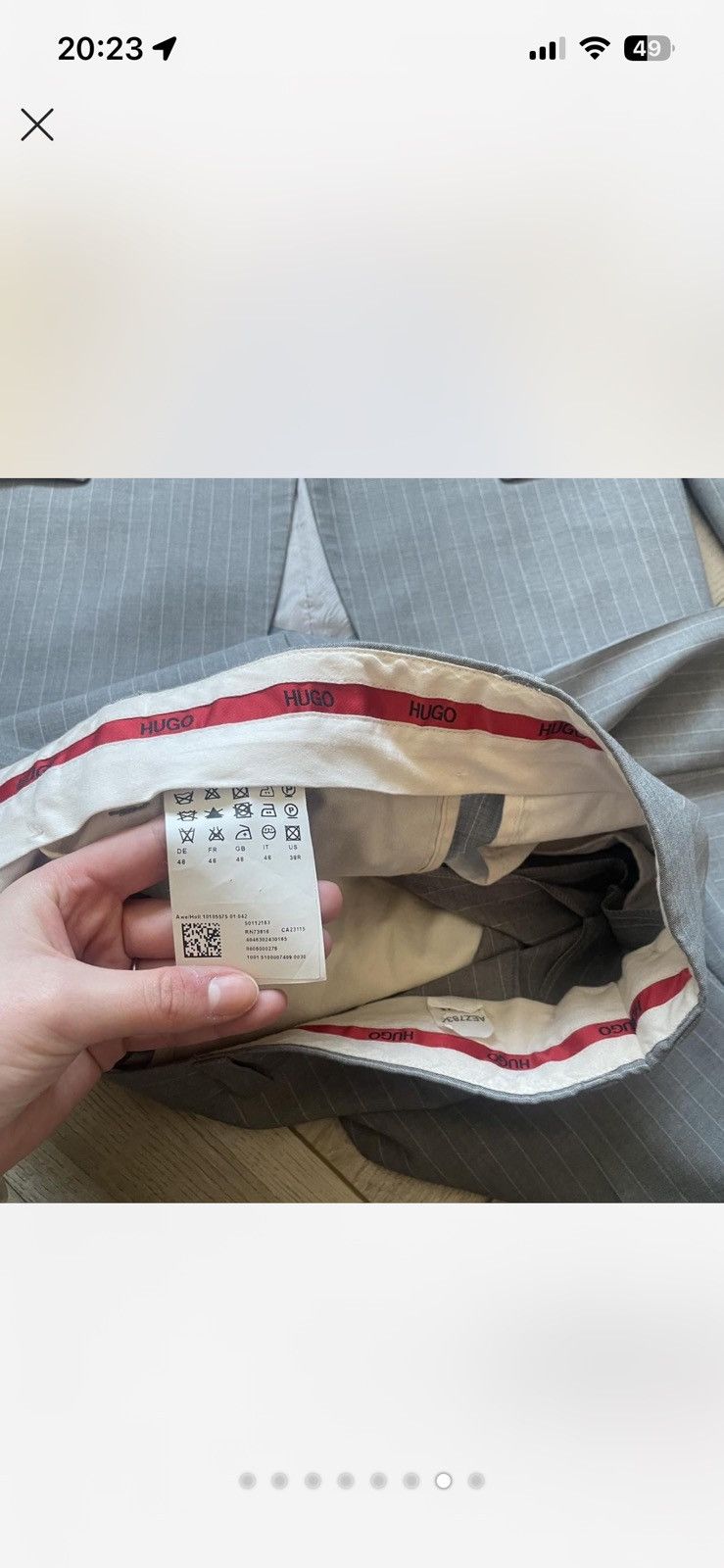 Hugo Boss Hugo Boss Red Label 2 Piece Awe Holl Pin Stripe Suit Size 48R - 7 Thumbnail