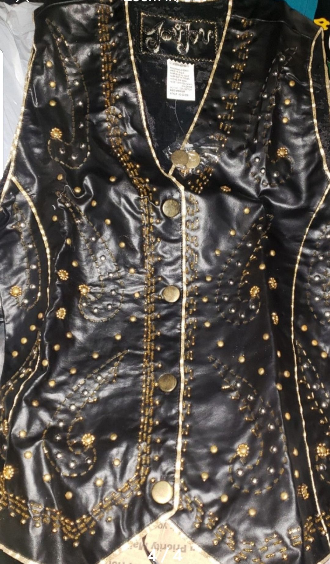 Other 1980s VINTAGE VINYL STUDDED VEST JOU JOU PUNK ROCK GOTH M Size M / US 6-8 / IT 42-44 - 3 Thumbnail