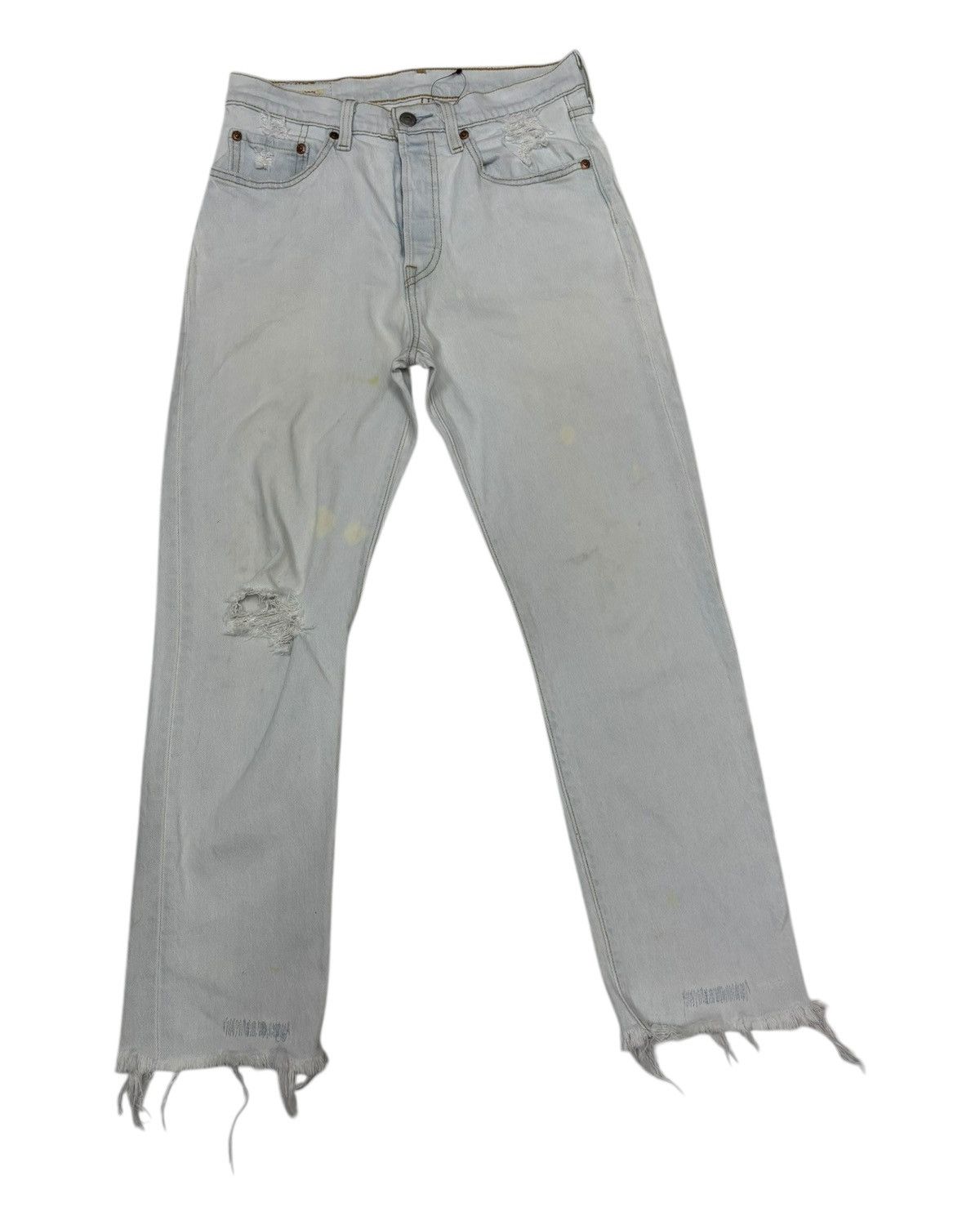 Kapital × Levi's Levis 501 Big E Y2K Straight Leg Cut Distressed Denim Jeans Size US 28 / EU 44 - 3 Thumbnail