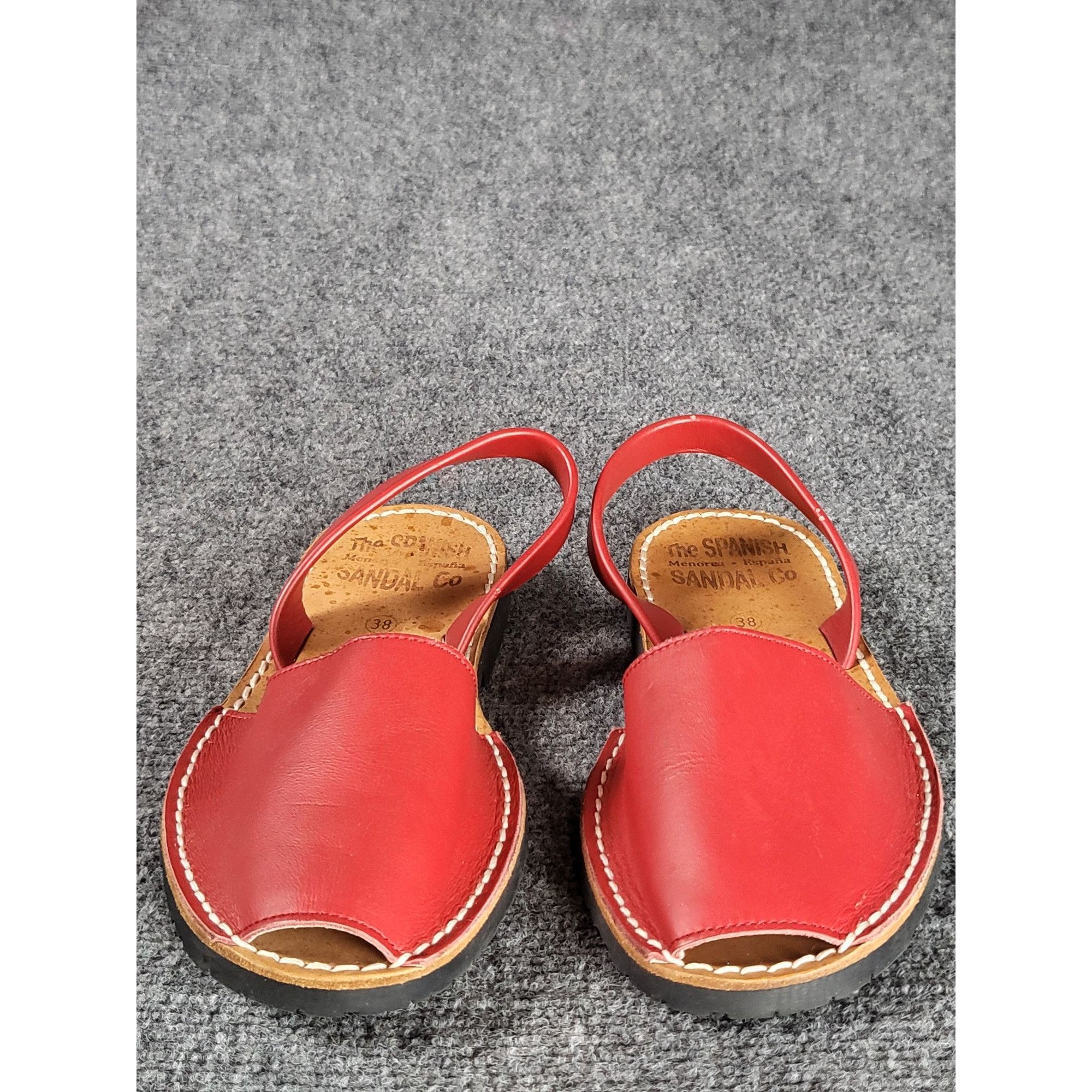 Malibu Sandals The Spanish Sandal Company Women Sz 38 EU 7.5 US Red Leather Size US 7.5 / IT 37.5 - 3 Thumbnail