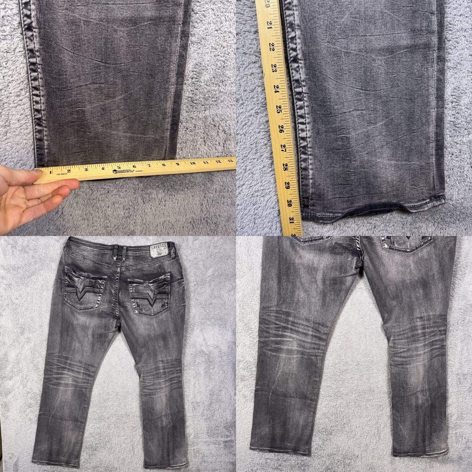 Vintage Salvage Supply Co. Jeans Men 40R Mayhem Straight Regular Premium Denim 23-460 - Mid Rise Size US 40 / EU 56 - 8 Thumbnail