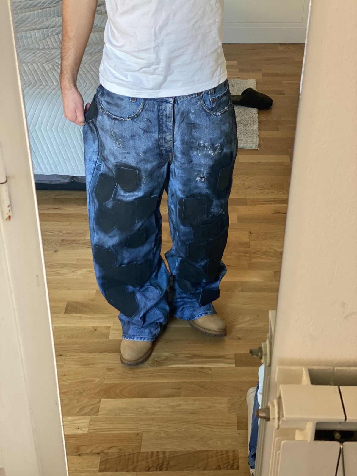 Vintage Custom baggy jeans Size US 35 - 2 Thumbnail