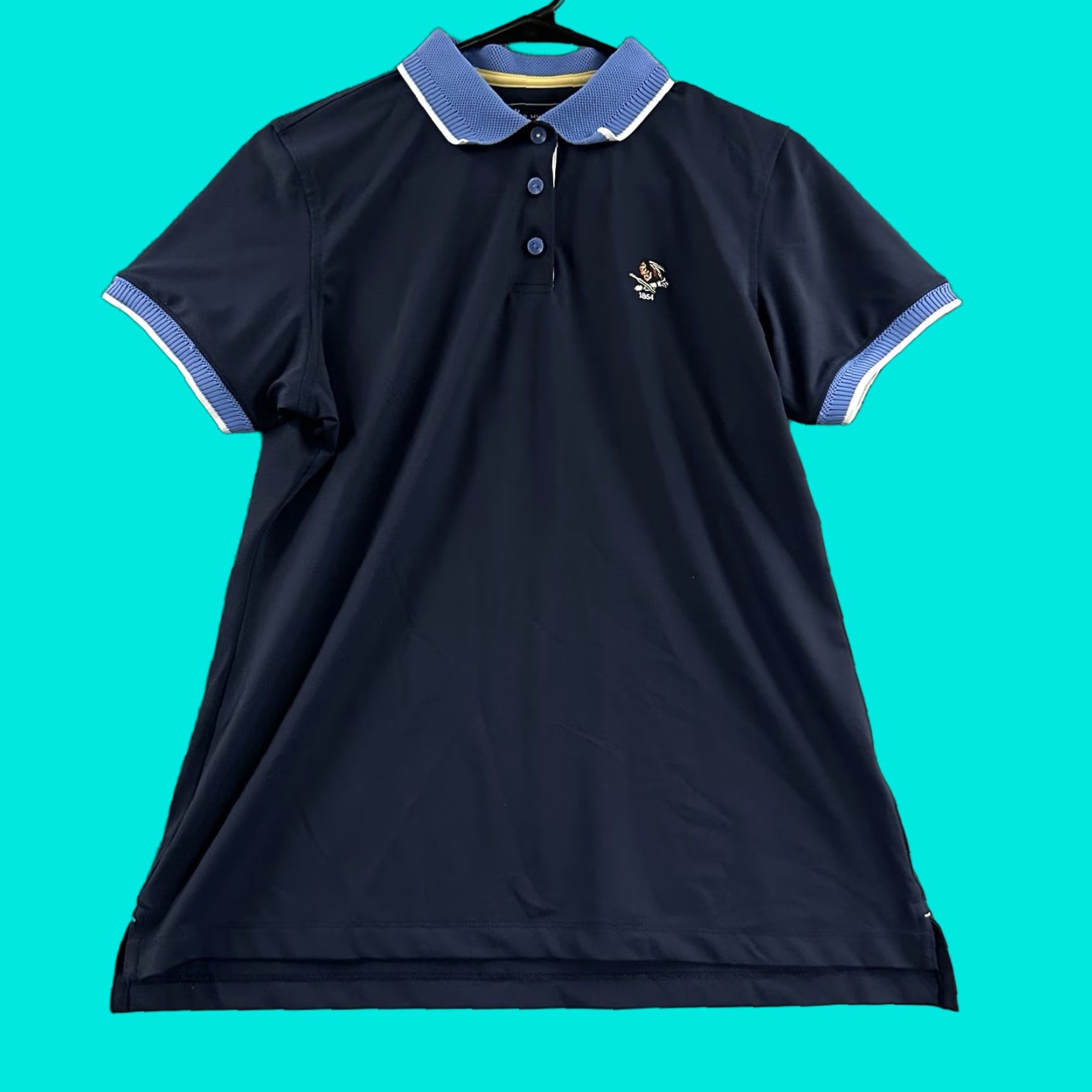 Peter Millar Peter Millar Polo Womens Top Blue M Polyester Philadelphia Cricket Club Short Sleeve Buttoned Polo Shirt Size M / US 6-8 / IT 42-44 - 1 Thumbnail