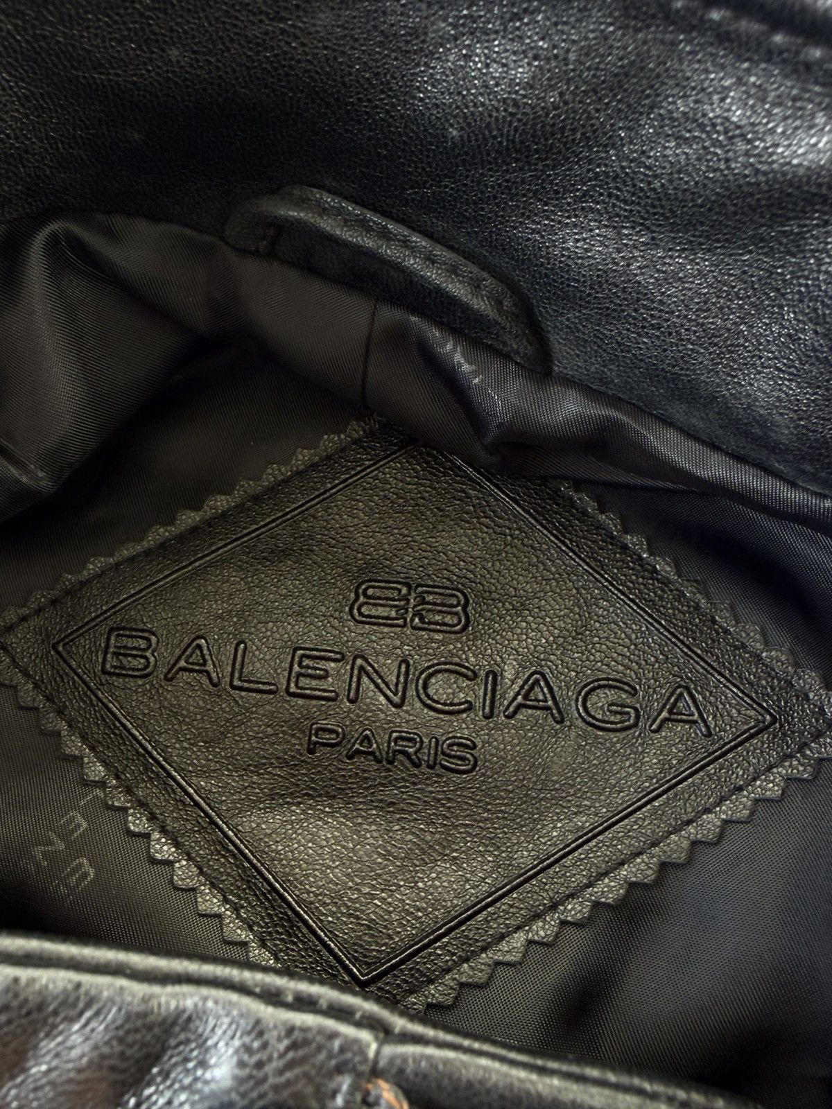 Balenciaga Balenciaga 1997 Nicolas Ghesquiere Zip Leather Jacket Size US XL / EU 56 / 4 - 6 Thumbnail