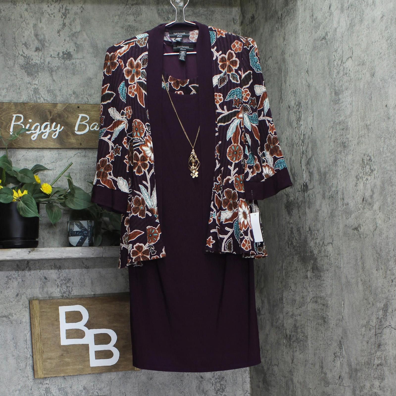 Other Nwt R&m Richards With Dress Necklace Eggplant Purple 10p Size L / US 10 / IT 46 - 1 Thumbnail