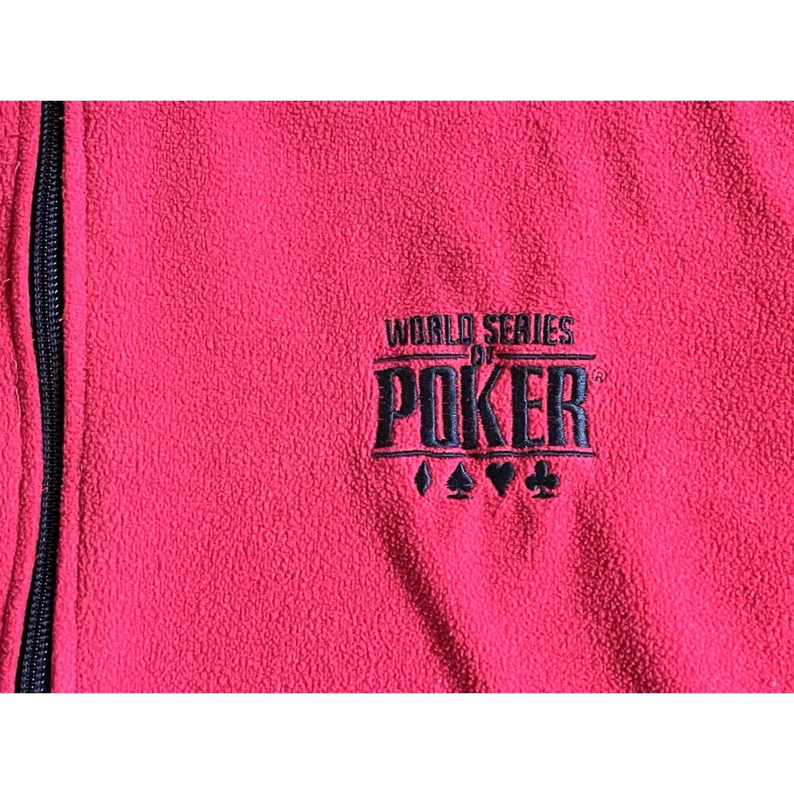 Vintage VINTAGE World Series of Poker Sweatshirt Men's XL Red WSOP Full Zip, Logo Embroidered, Mock Neck, Long Sleeve, Pockets, 1980s-2000s Retro Mens XL Red Size US XL / EU 56 / 4 - 3 Thumbnail