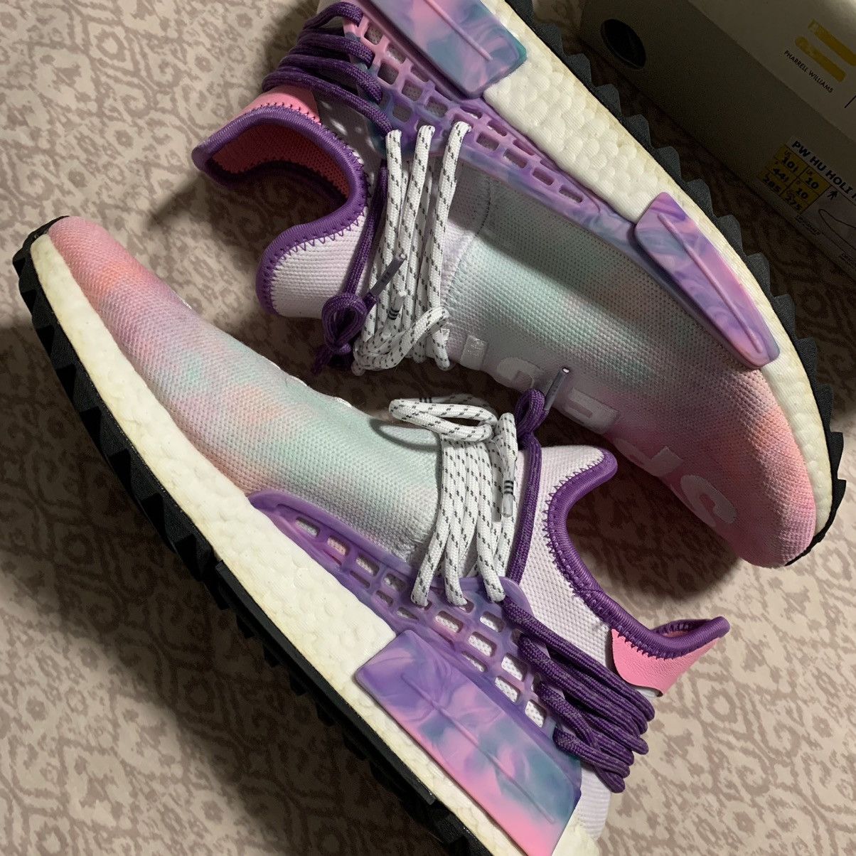 Adidas × Pharrell Adidas Human Race NMD “Holi Festival” (Pink Glow) 2018 Size US 10.5 / EU 43-44 - 5 Thumbnail