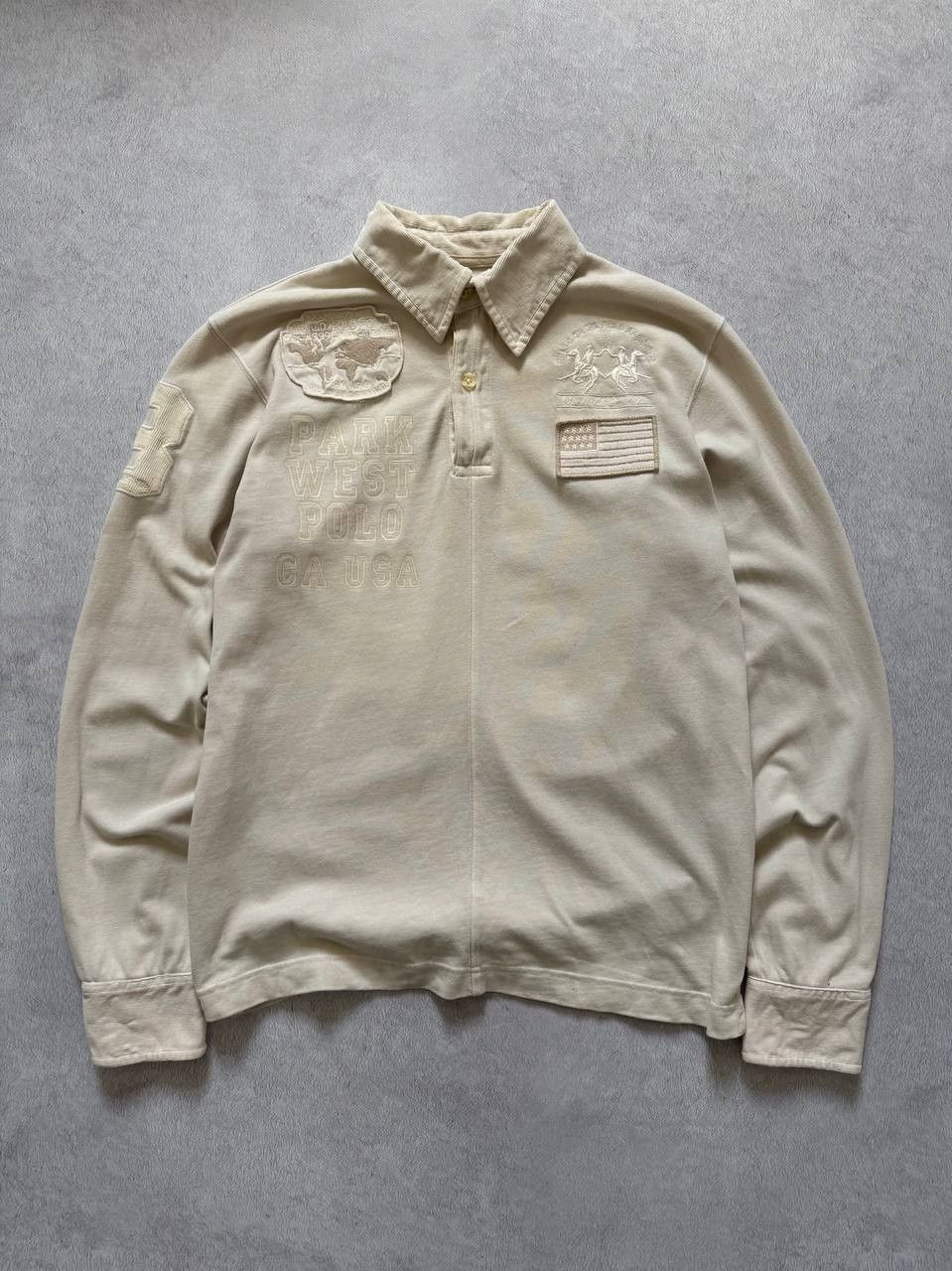 2000s La Martina Soft Corduroy Long Sleeve Polo Shirt