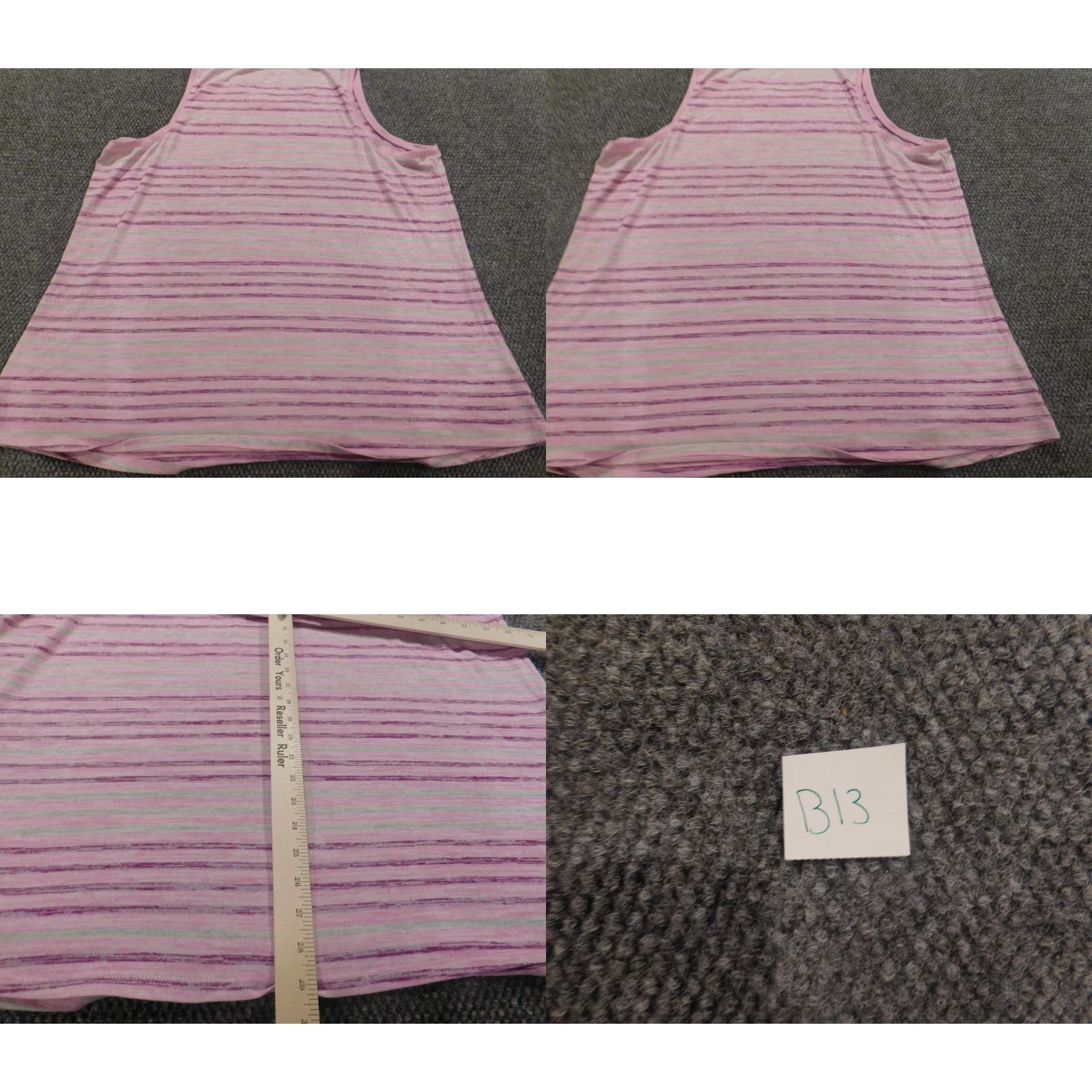 Vintage Northcrest Blouse 3X Purple Striped Sleeveless Crew Neck Pullover Casual Plus Size Women Satin Polyester Rayon Stretch Button Classic Vintage: No Size XXL / US 16-18 / IT 52-54 - 8 Thumbnail