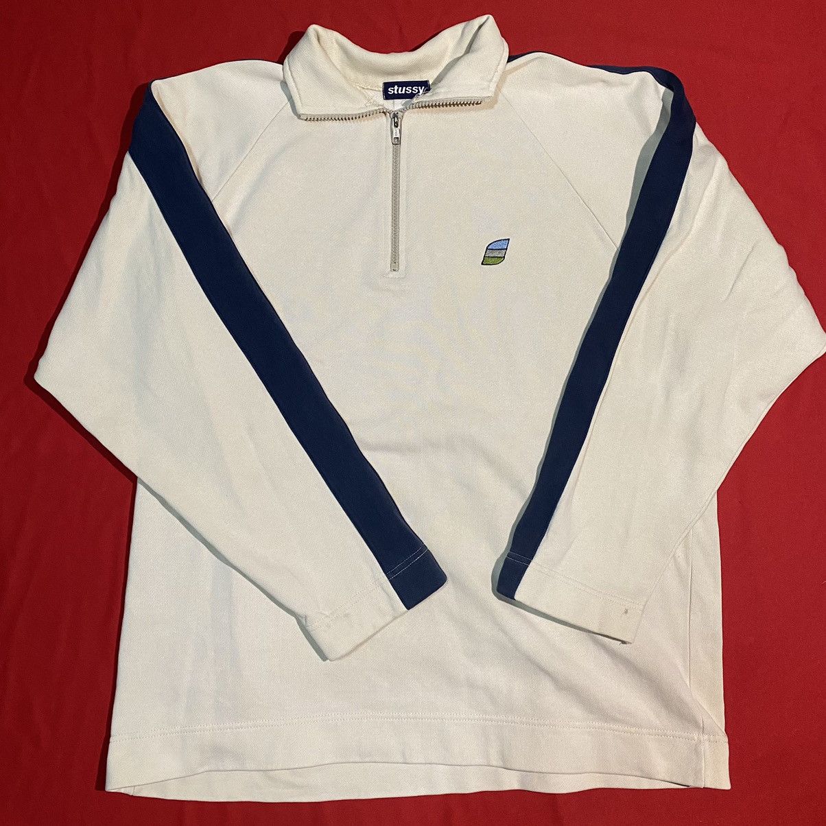 Japanese Brand × Stussy Vintage 2000s STUSSY 1/4 Zip Pullover Sweatshirt Size US L / EU 52-54 / 3 - 2 Thumbnail