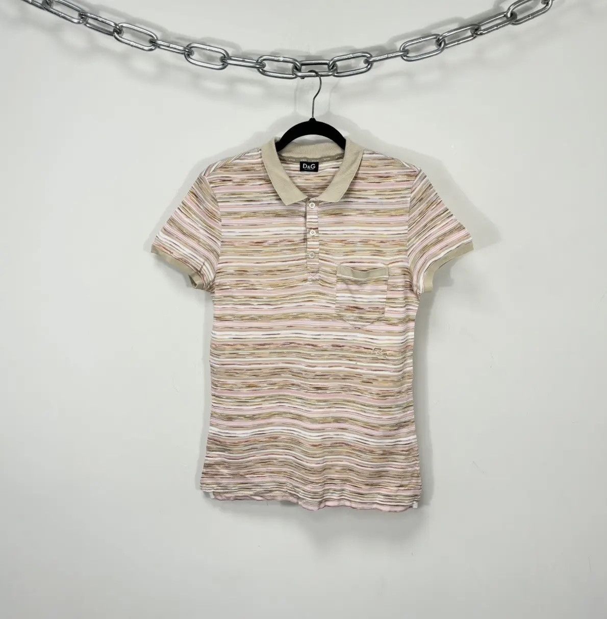 Dolce & Gabbana × Vintage Vintage Dolce & Gabbana Women’s Classic Striped Polo Shirt Size M / US 6-8 / IT 42-44 - 1 Thumbnail
