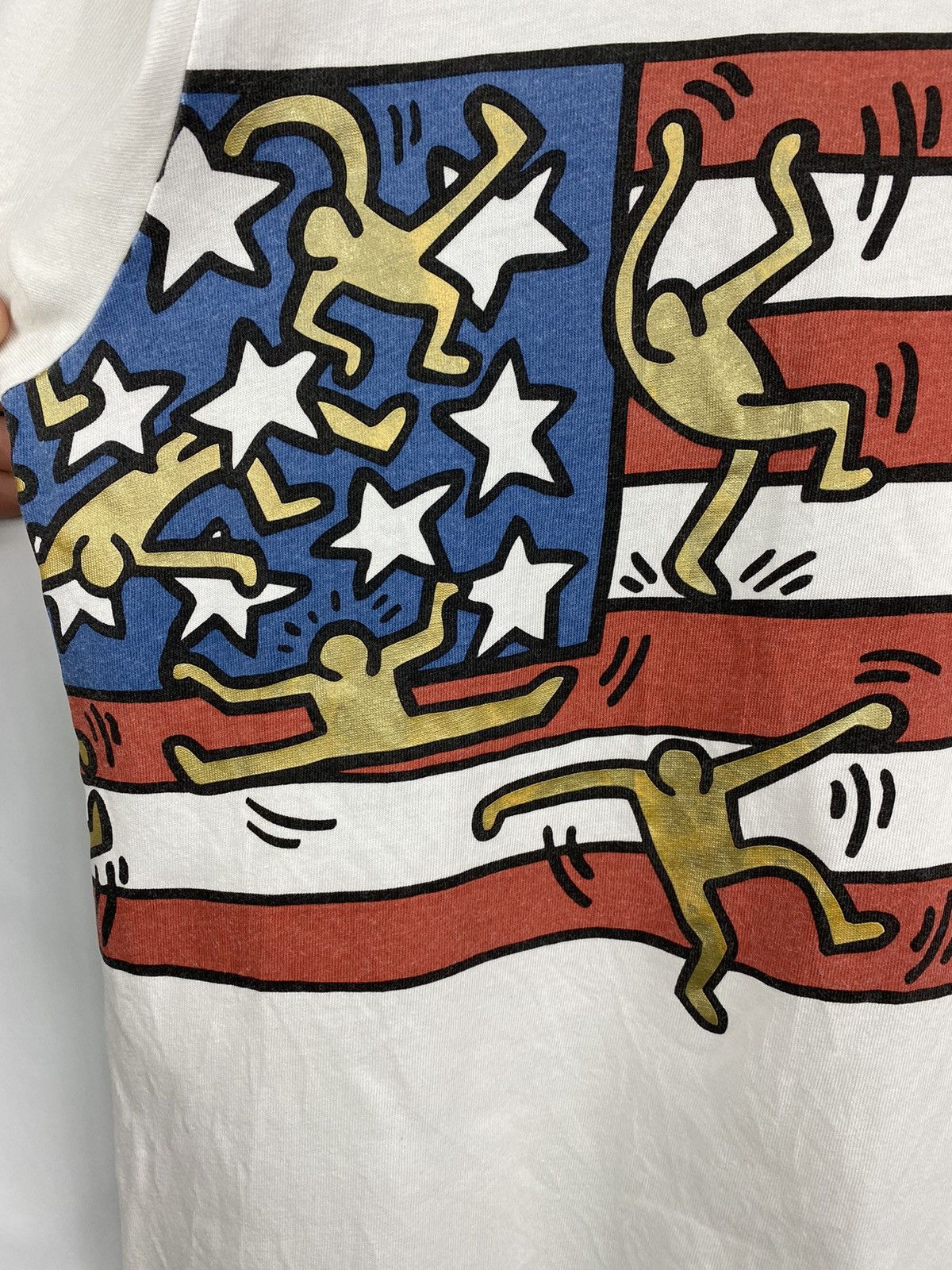 Keith Haring 🇺🇸 Y2K Keith Haring Uniqlo USA Flag T-Shirt Rare Retro Size US M / EU 48-50 / 2 - 7 Thumbnail