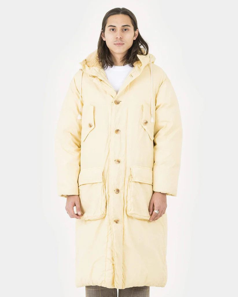 Marni o1s1v1r1oon0925 Garment Dyed Down Coat in Beige Size US S / EU 44-46 / 1 - 1 Thumbnail