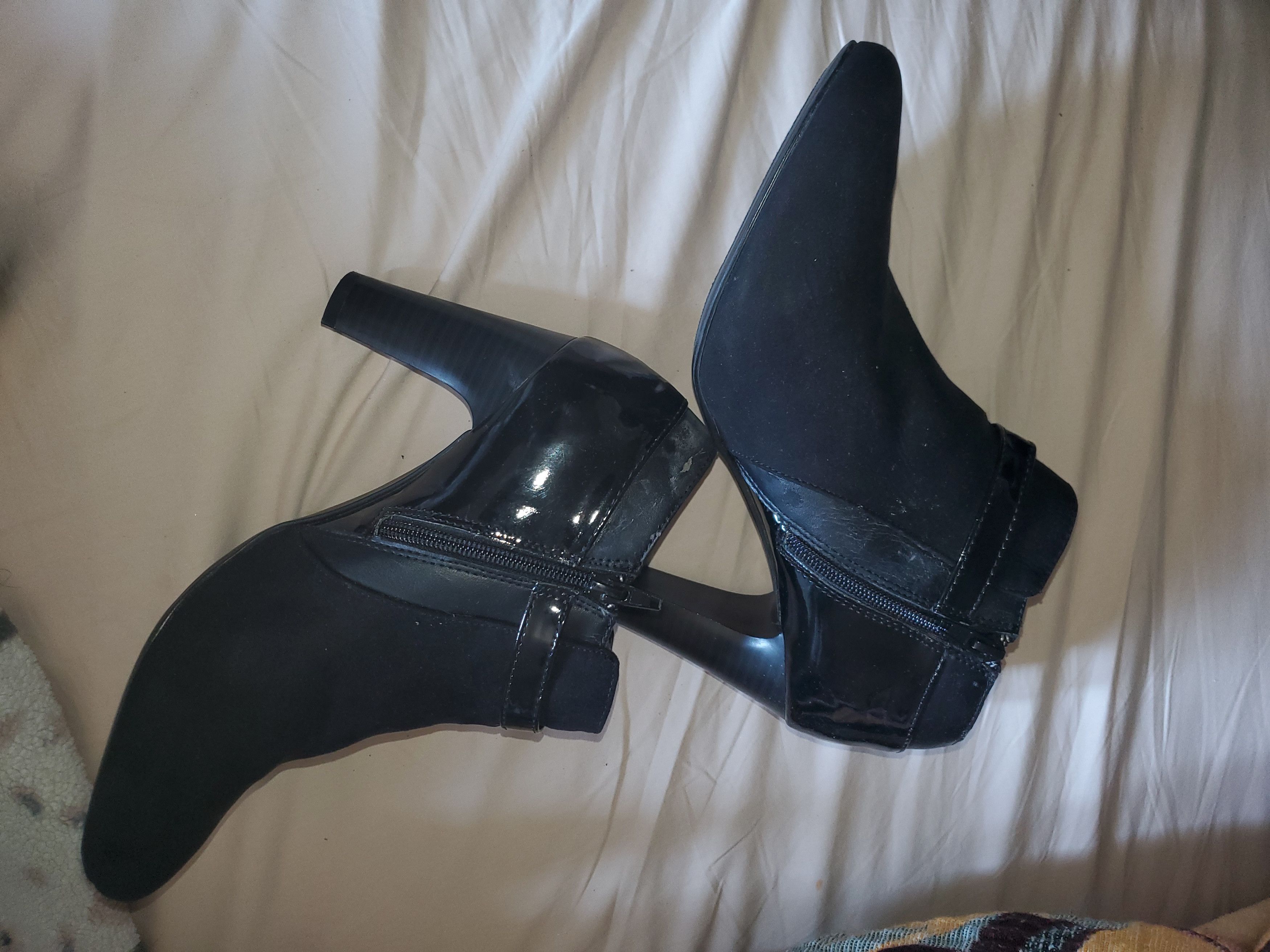 Vintage Vintage Karen Scott black suede + leather ankle boots Size US 9.5 / IT 39.5 - 5 Thumbnail