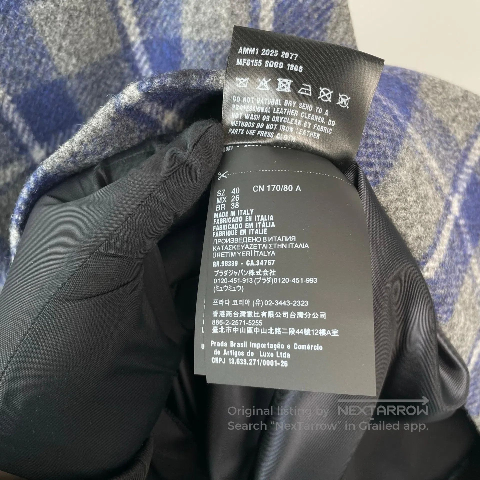 Miu Miu Miu Miu Autumn and winter blue-gray checkered mini wool dr Size S / US 4 / IT 40 - 8 Thumbnail