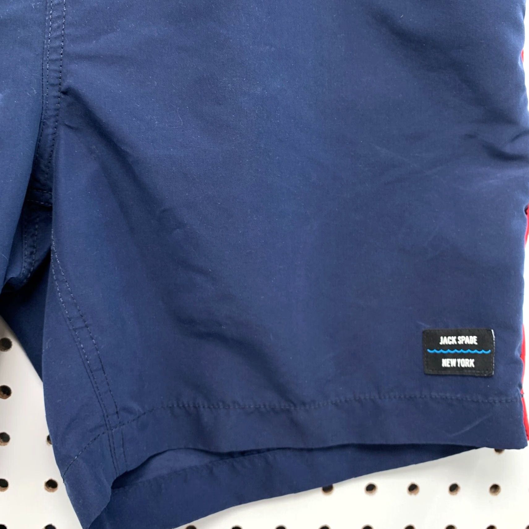 Vintage Vintage Jack Spade Swim Trunks Mens Medium Navy Blue Red Striped 34x6.5 Summer Activewear Size US 31 - 3 Thumbnail
