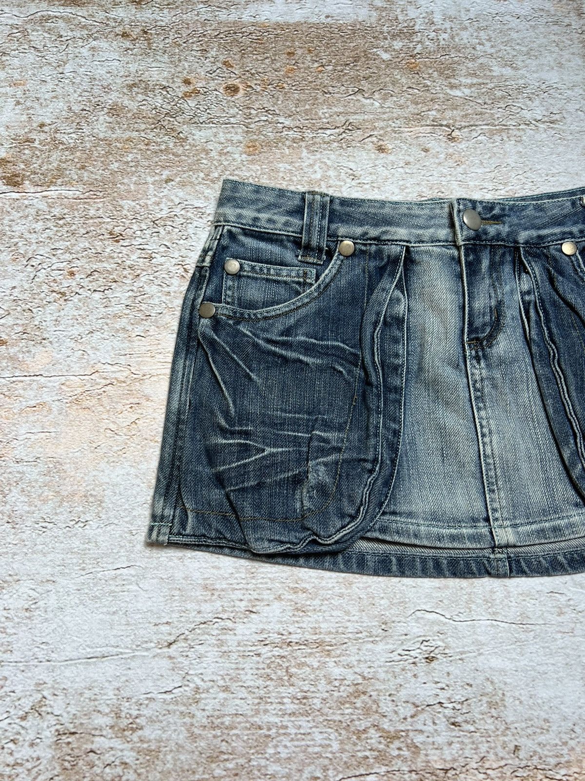 Japanese Brand × Vintage Vintage Japanese denim cargo mini skirt Size 28" / US 6 / IT 42 - 2 Thumbnail